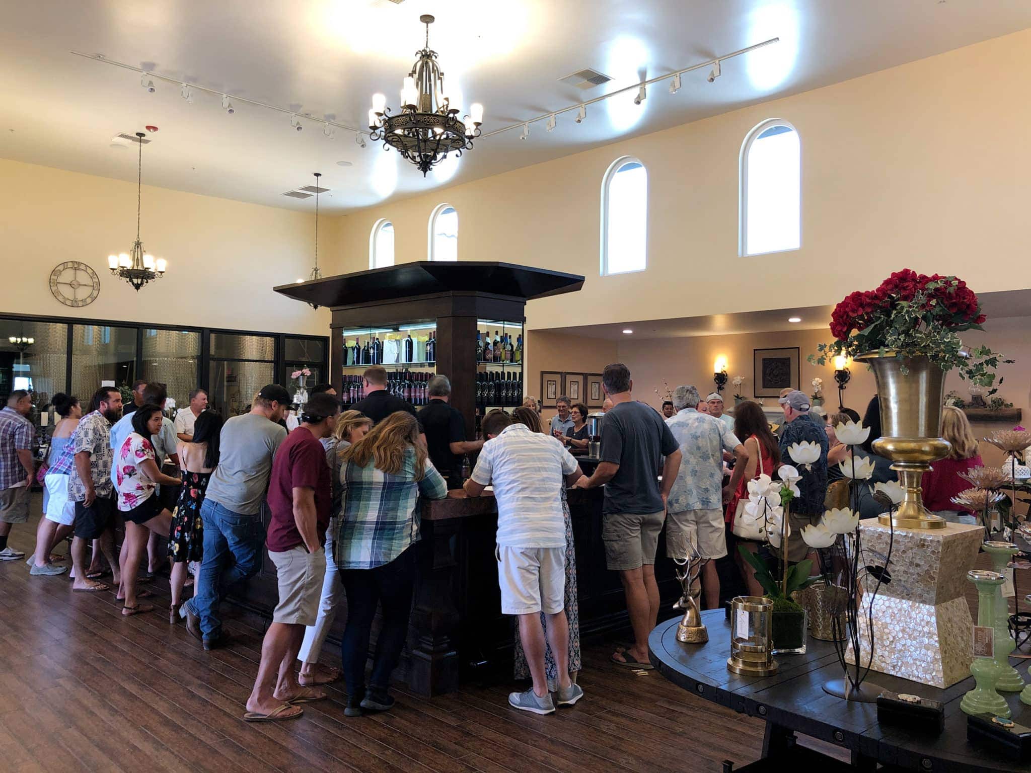 Lots of people wine tasting in Temecula, California