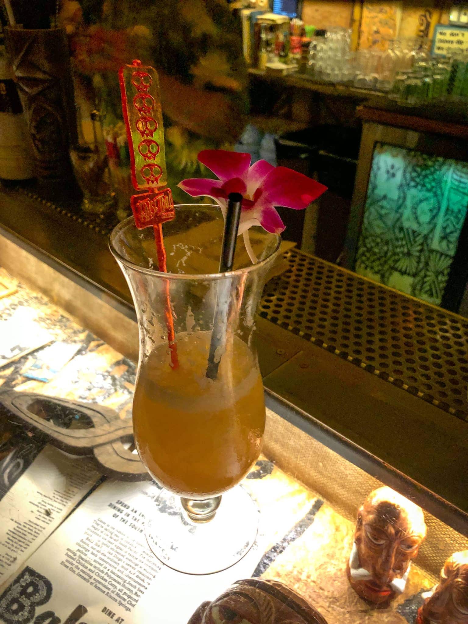 Tonight or Never tiki cocktail at False Idol, a San Diego speakeasy