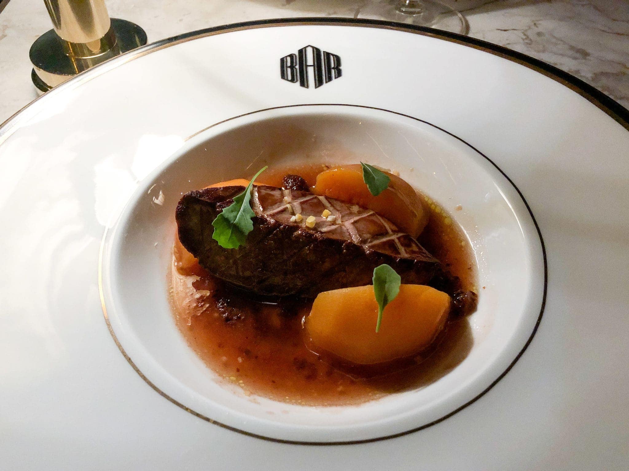 Seared foie gras with fresh peaches