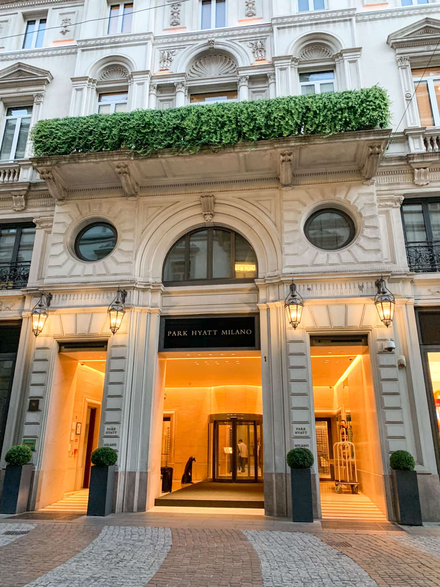 Entrance to the Park Hyatt Milano in Italy