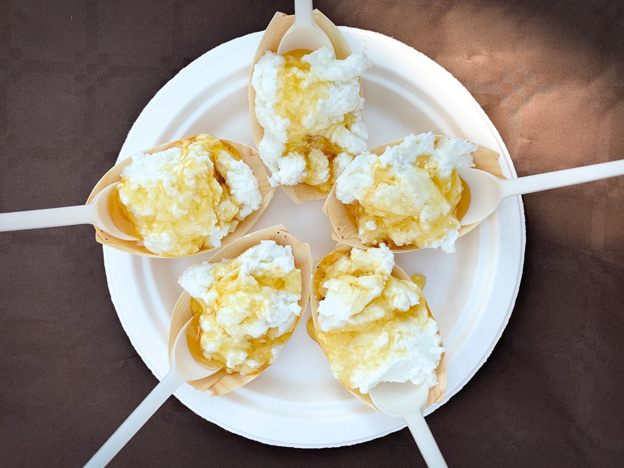 Farm fresh ricotta with organic honey