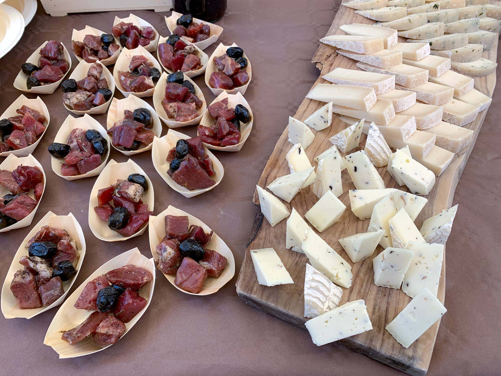 Wild boar and various organic cheeses 