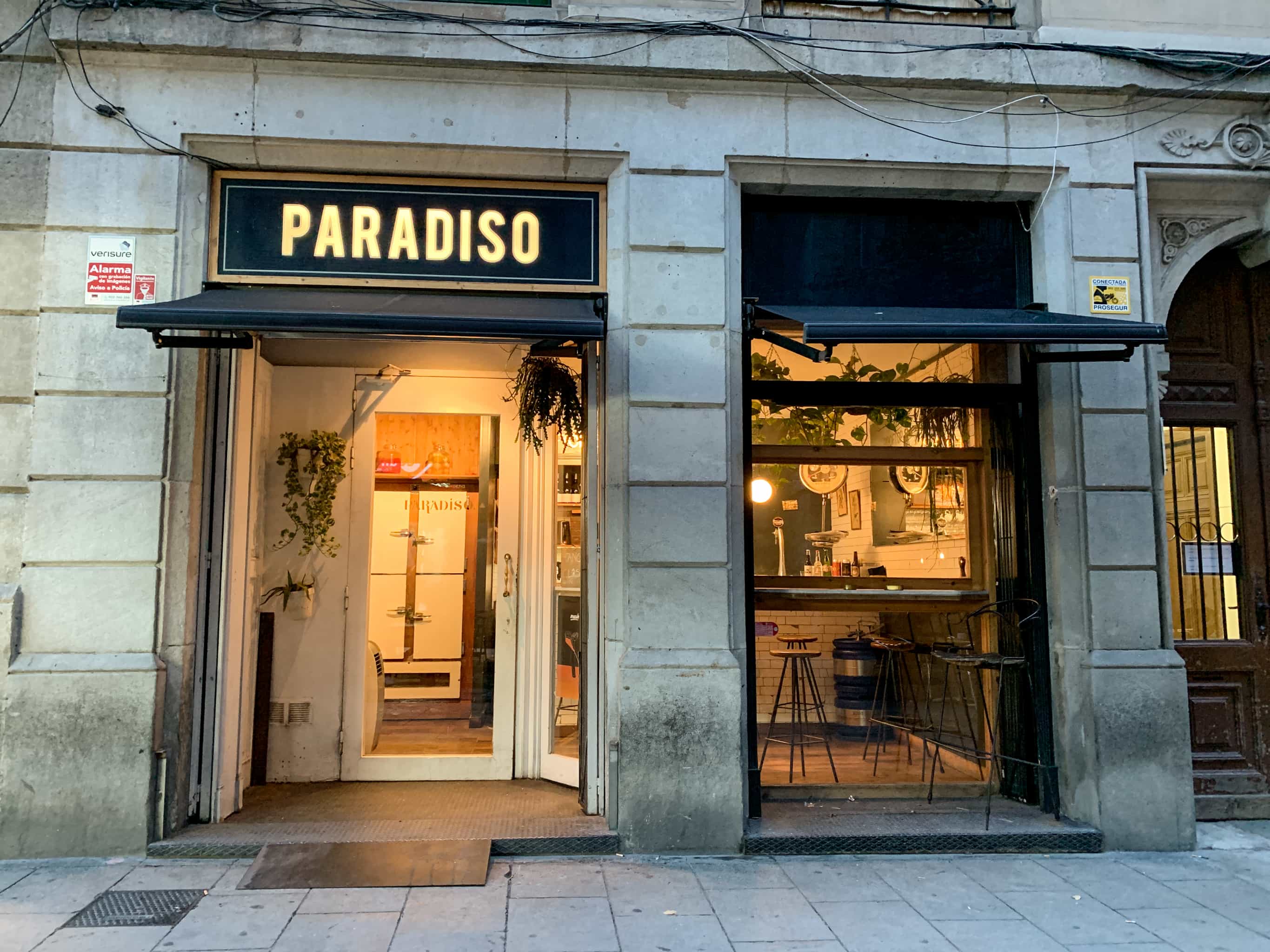 Entrance to Paradiso bar in Barcelona