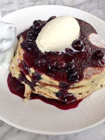 Blueberry pancakes at Launderette