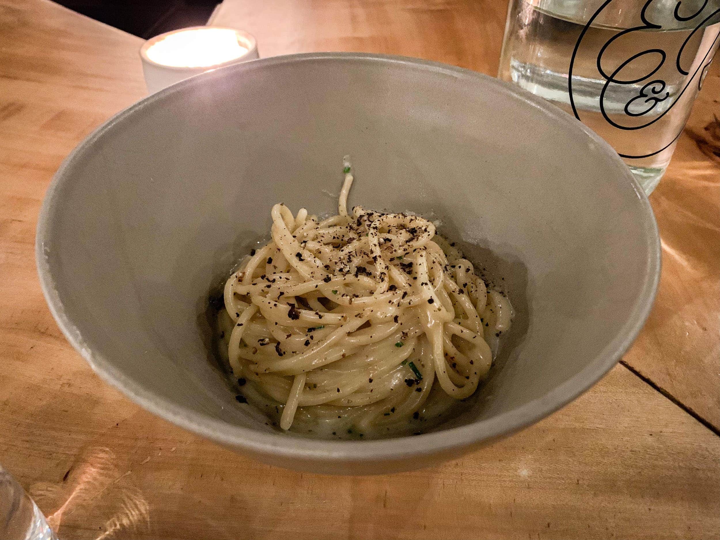Cacio e pepe at Emmer and Rye on Rainey Street