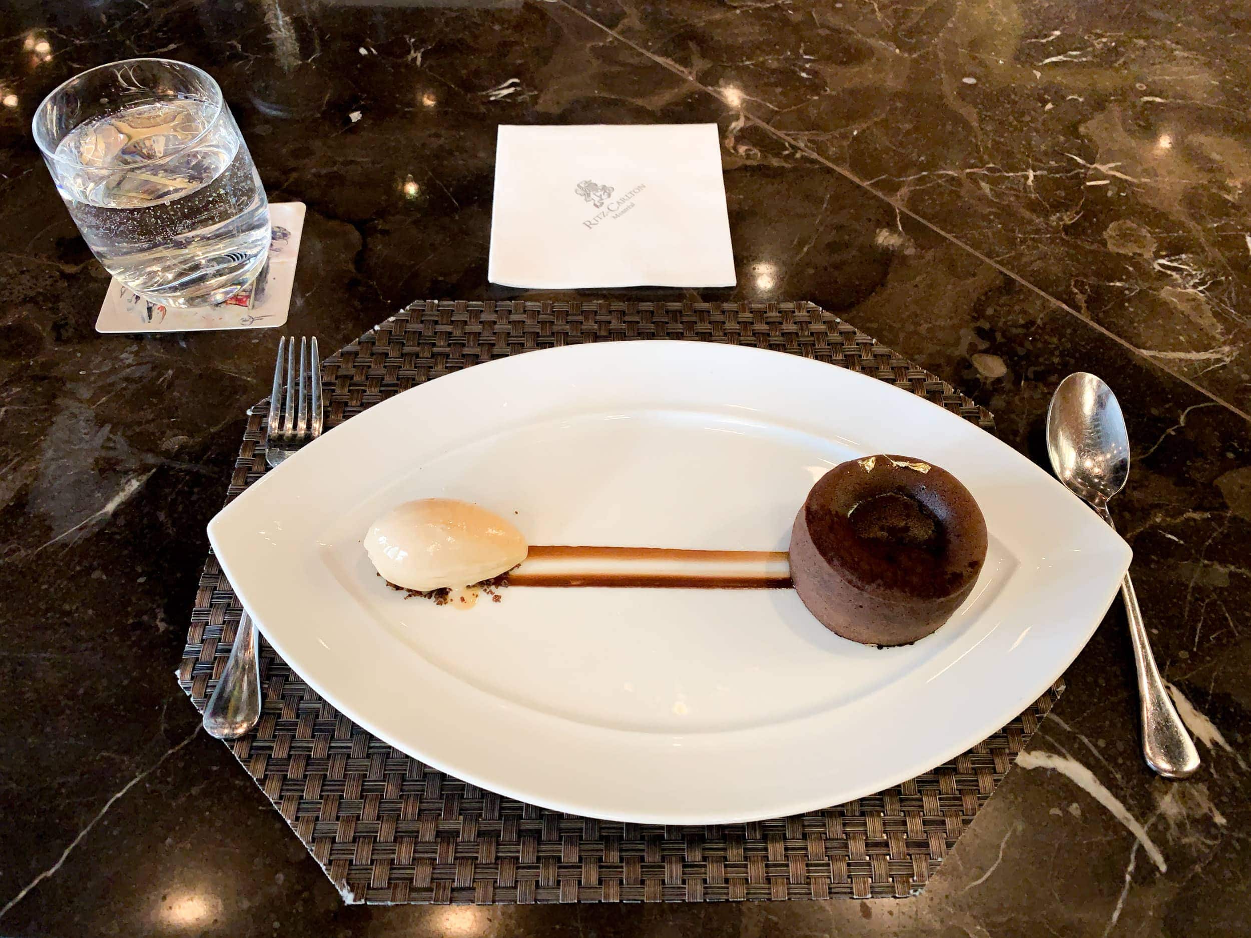 Chocolate coulant at Maison Boulud.