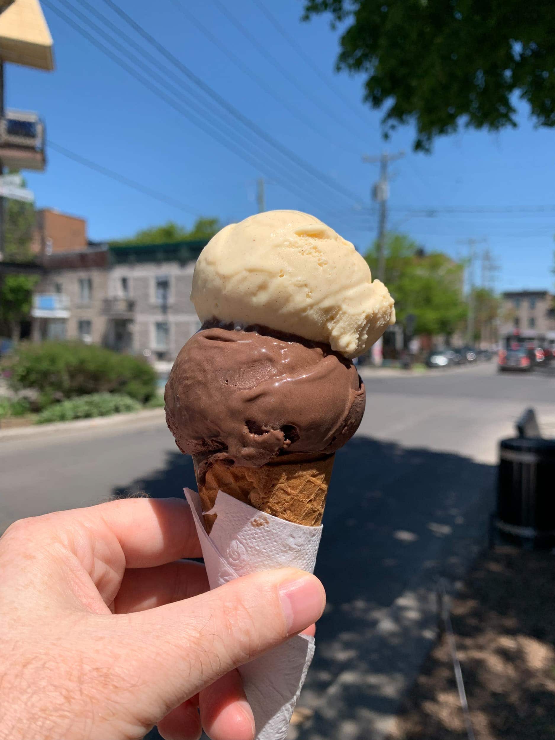 Salted butter and chocolate cone from Kem Coba, a terrific place to eat in Montreal.