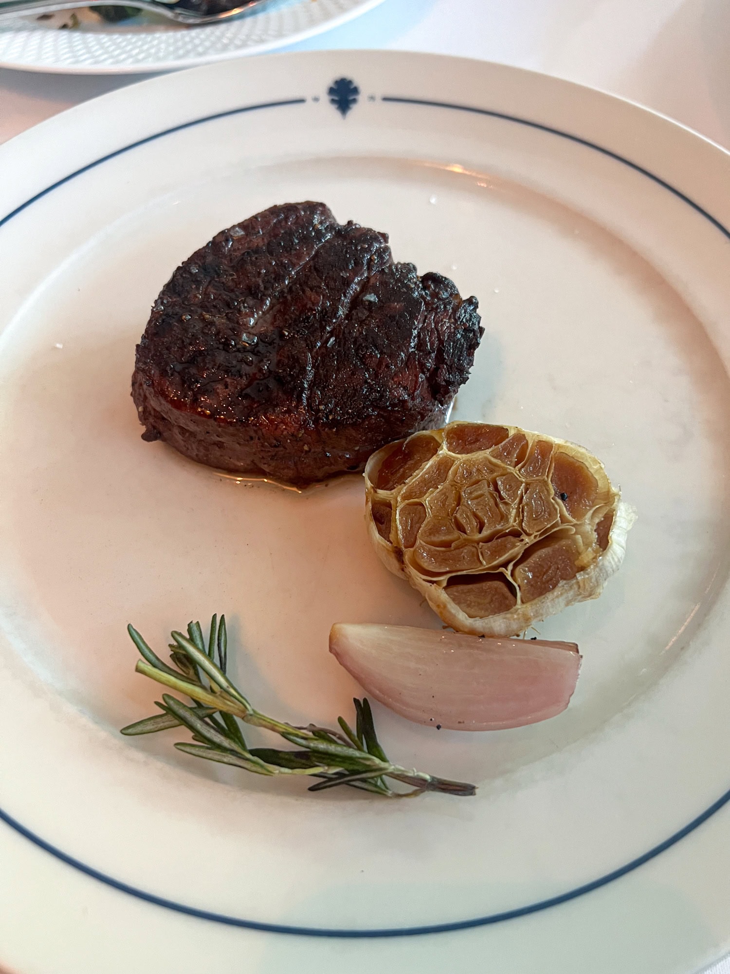 Mishima Reserve American Wagyu and roasted garlic at Jeffrey's.