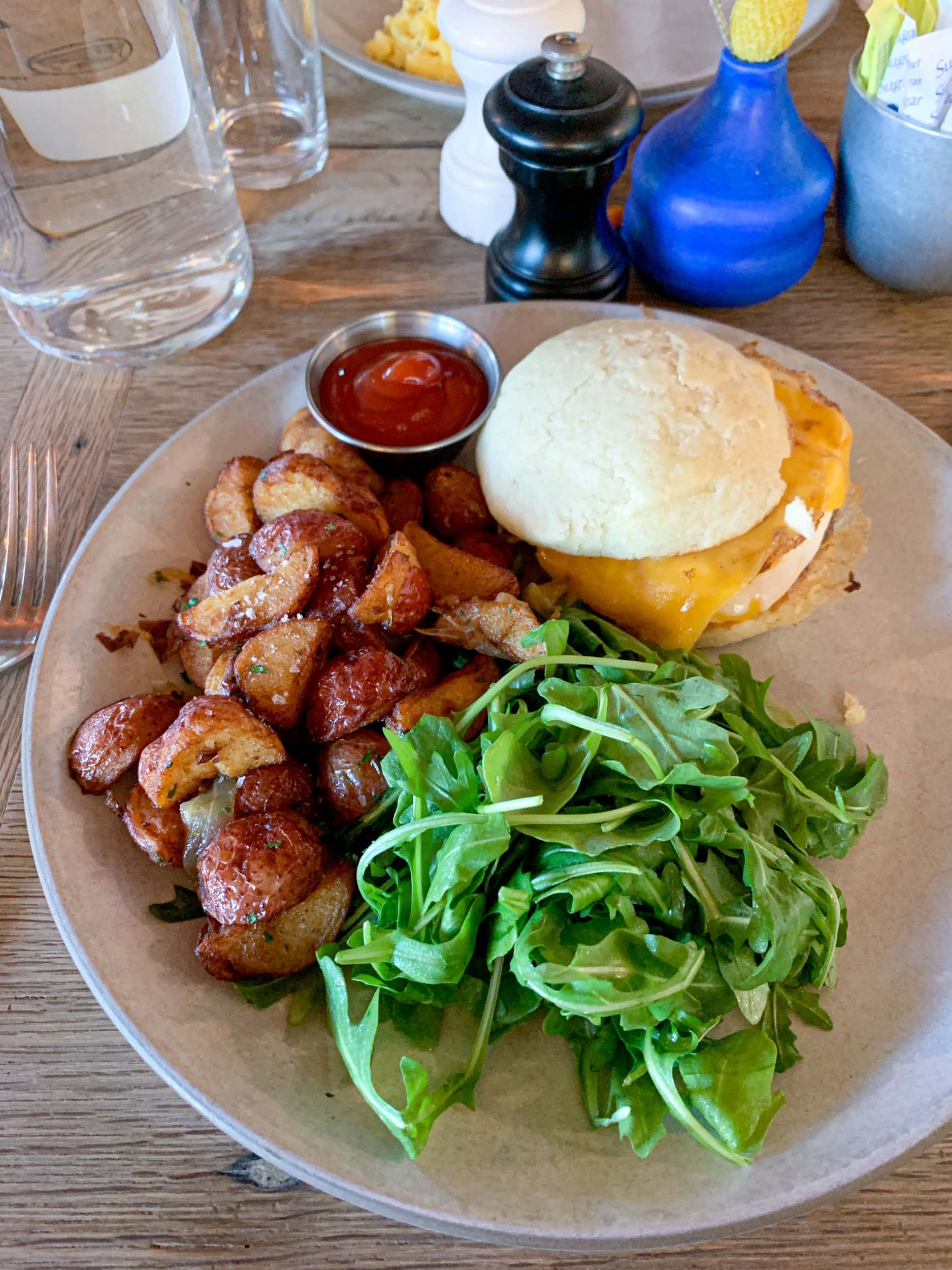 Sausage, egg, and cheese breakfast sandwich at Cafe No Se in South Austin