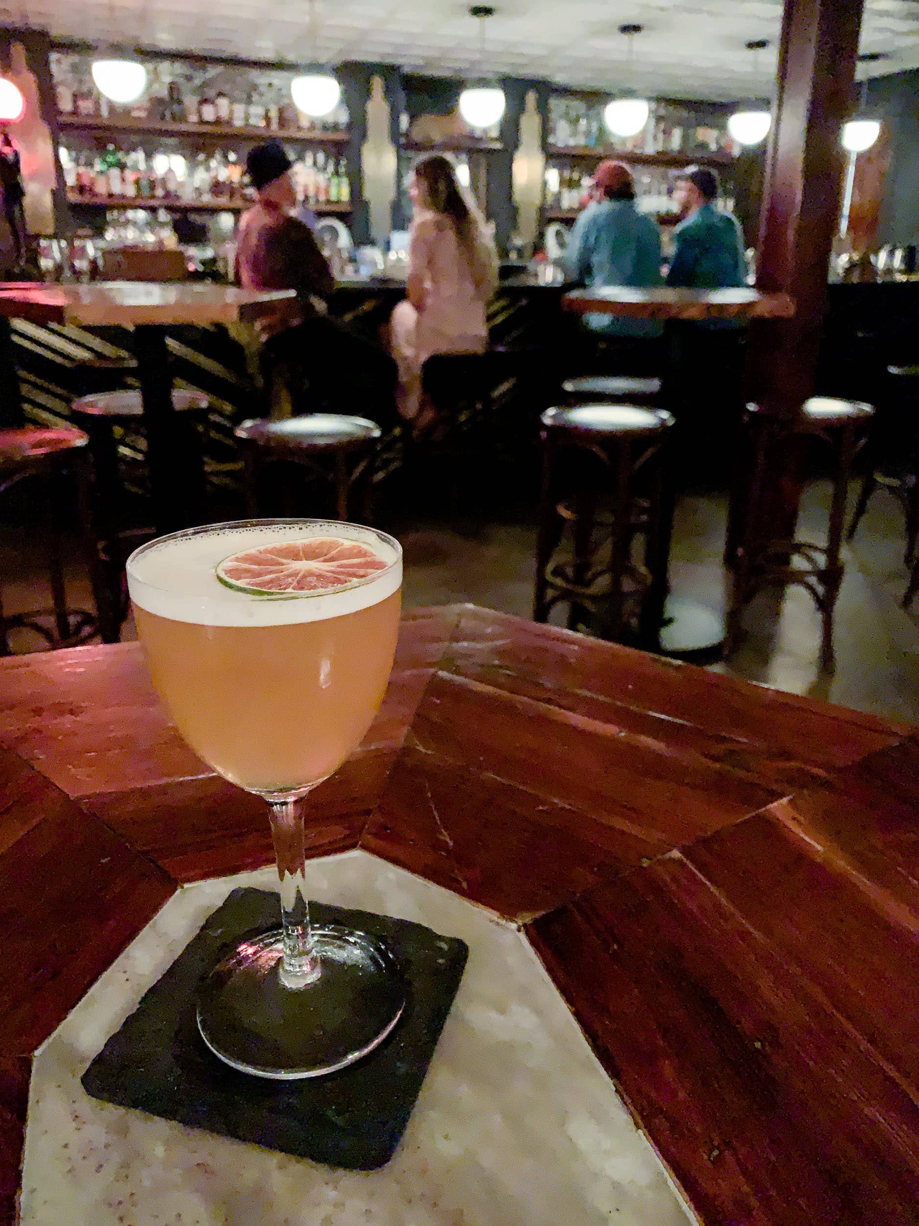 Fox daquiri with Appleton Reserve, Rhum Clement, El Dorado 5 Rums, lime stock, pineapple skins, sea salt, sugar, and lime oil