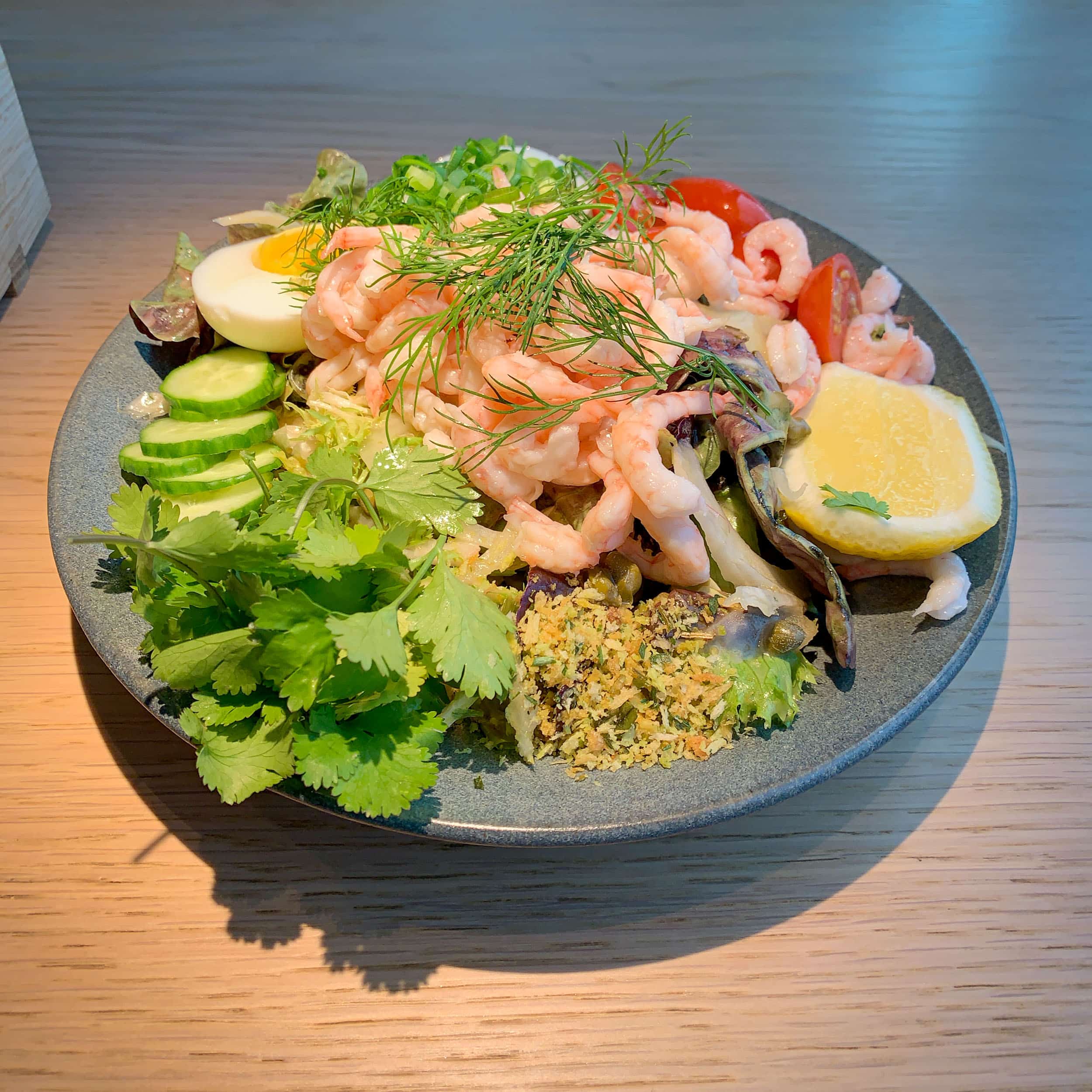 Shrimp salad at Tak restuarant.