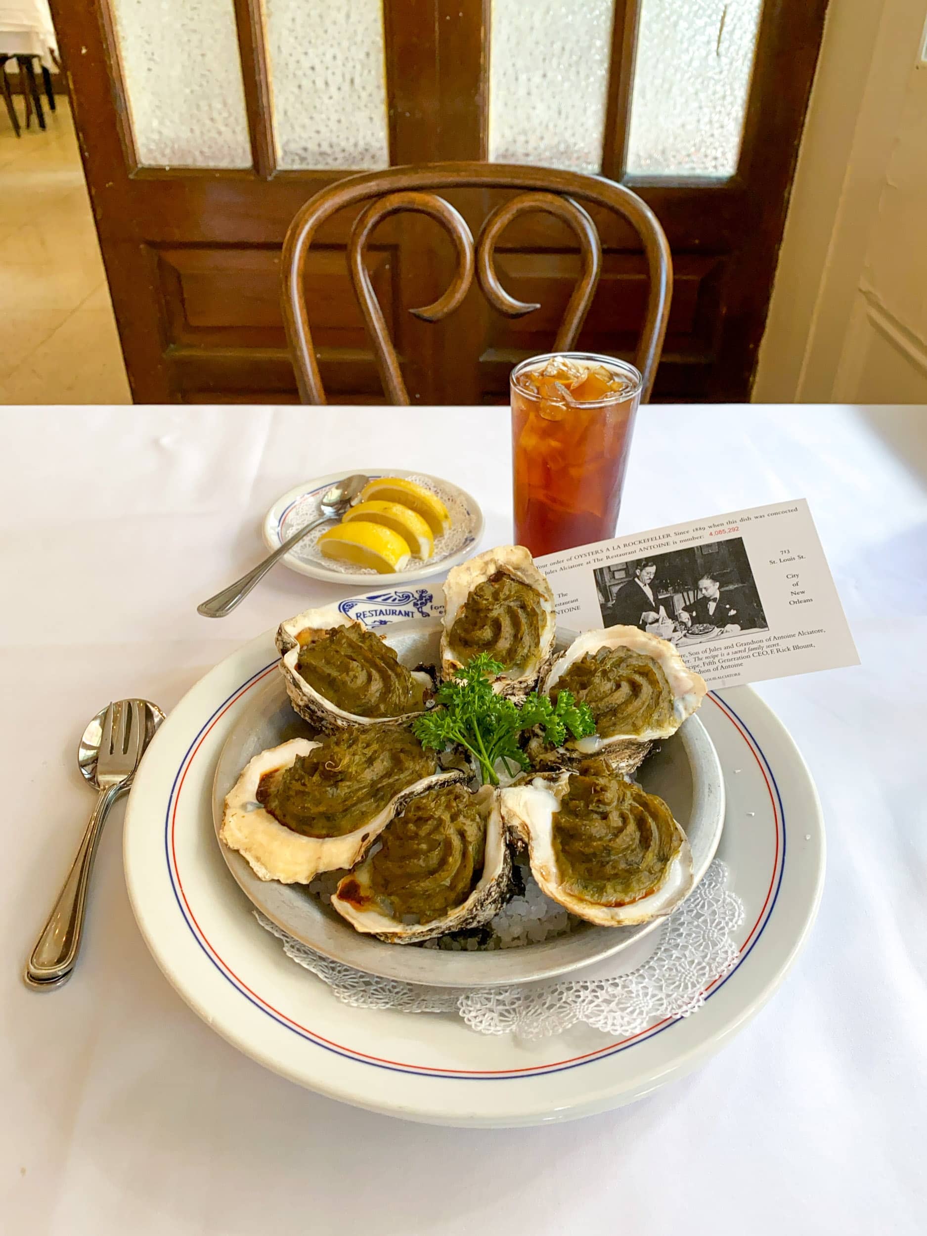 Oyster's Rockefeller at Antoine's Restaurant in the French Quarter