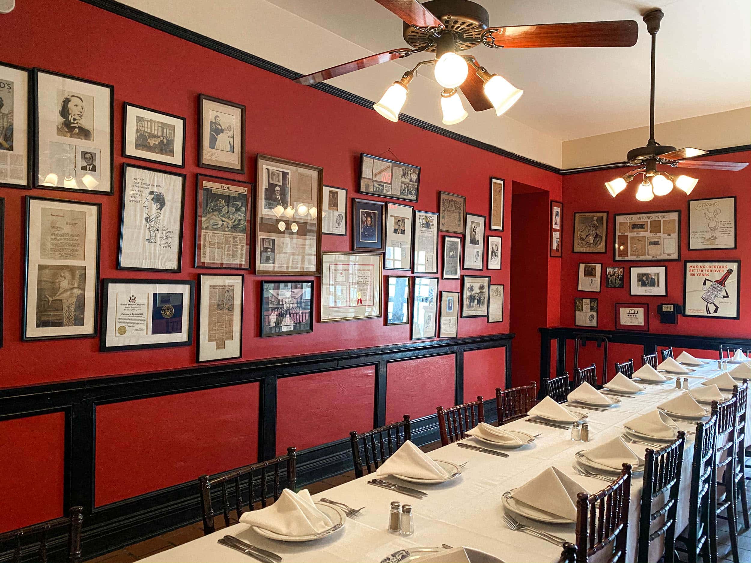 The "Mystery Room" at Antoine's New Orleans, the oldest restaurant in the city