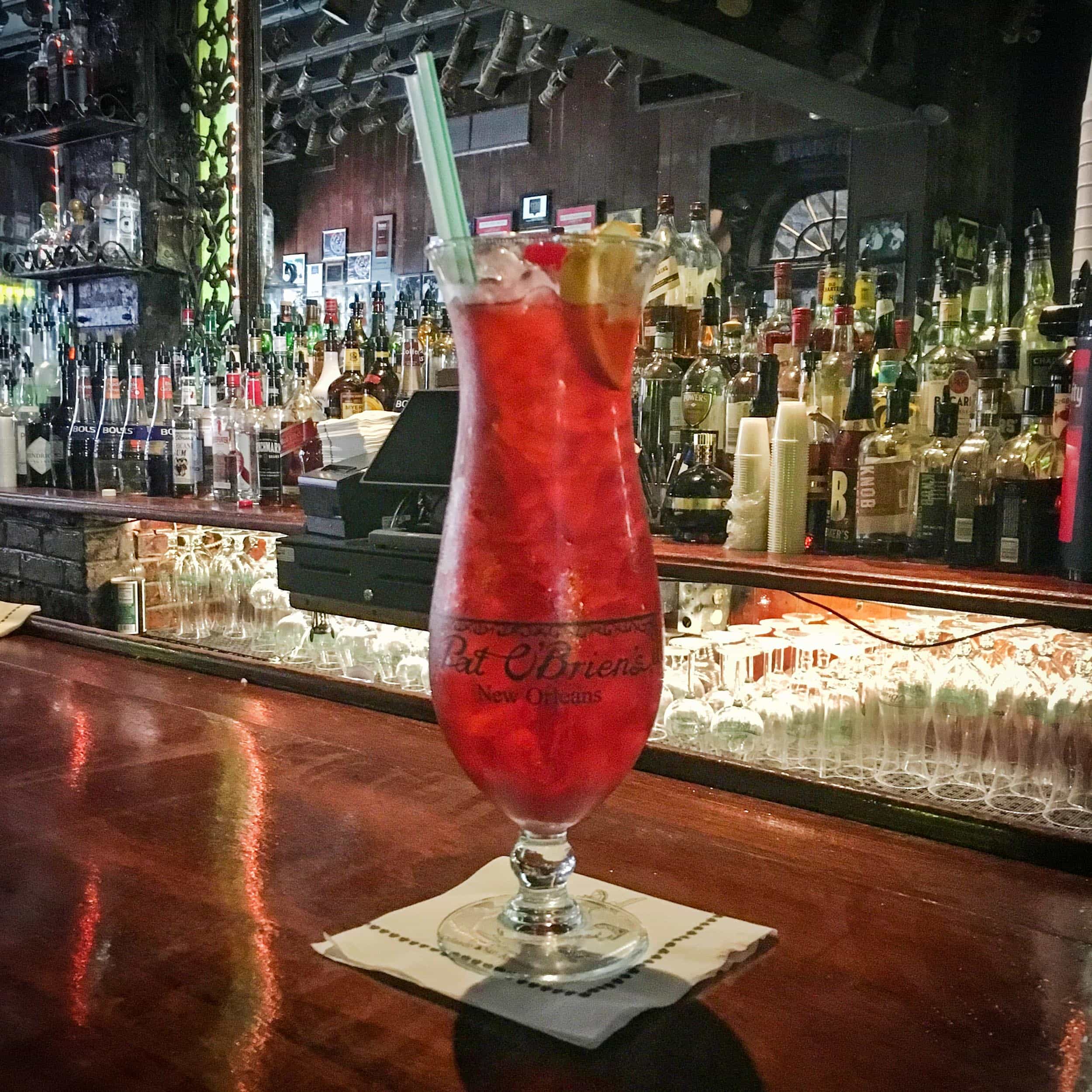 Hurricane at Pat Obrien's, one of the most popular tourist bars in New Orleans