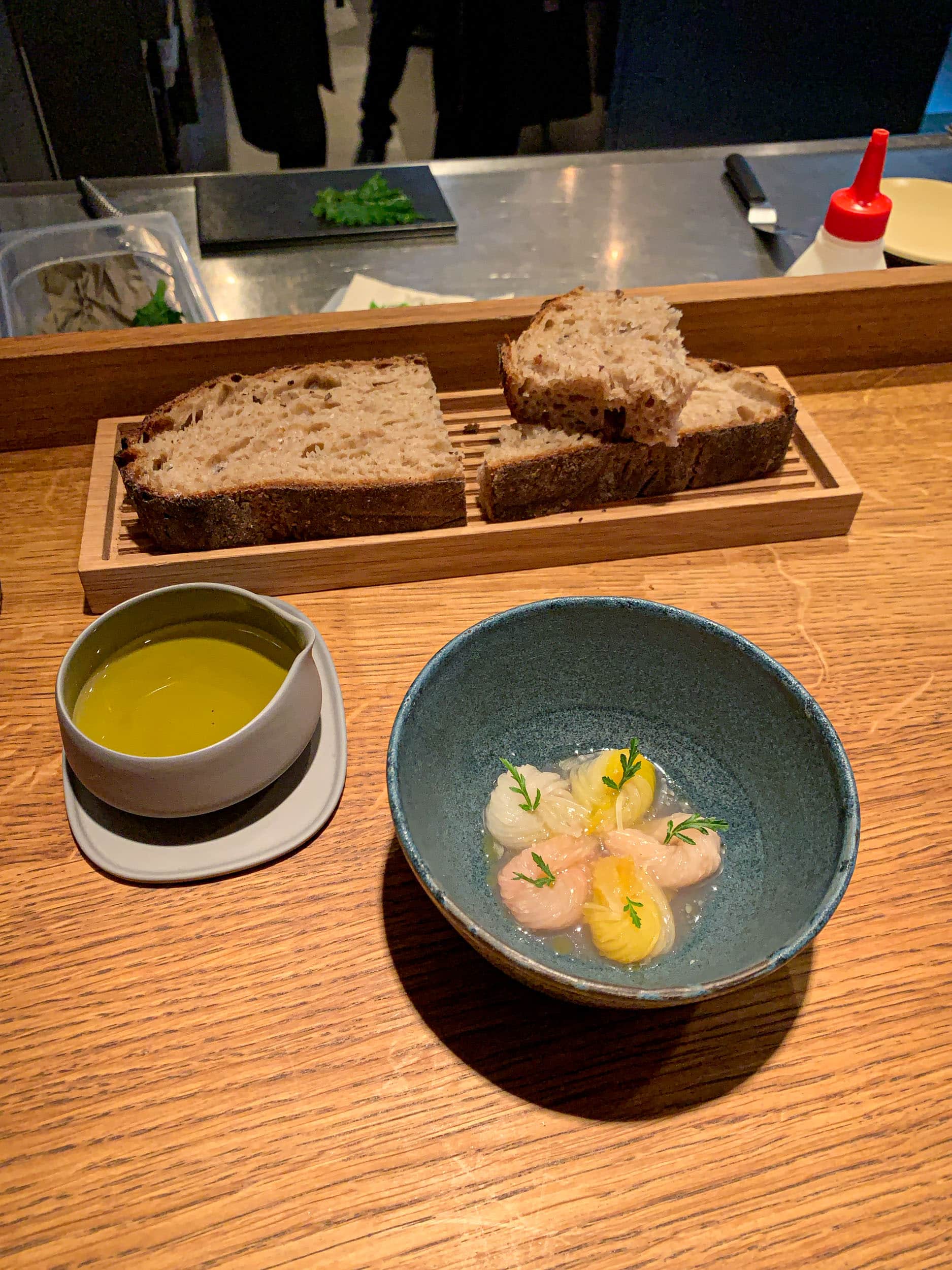 Beetroot and shiso with sourdough bread from Mirabelle Bakery