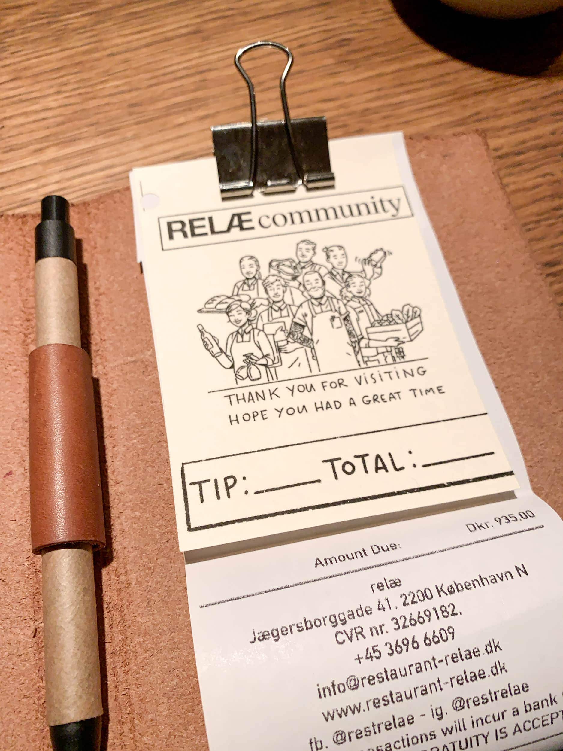 The check at Restaurant Relae