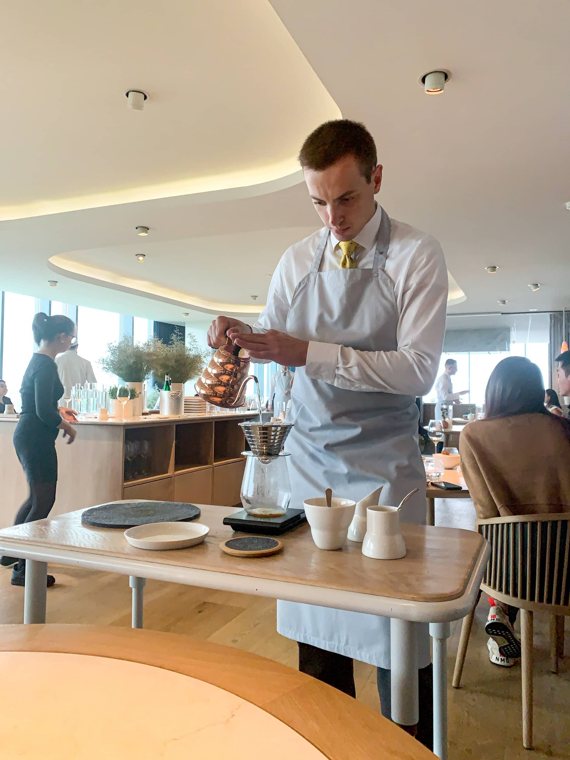 Tableside coffee prep