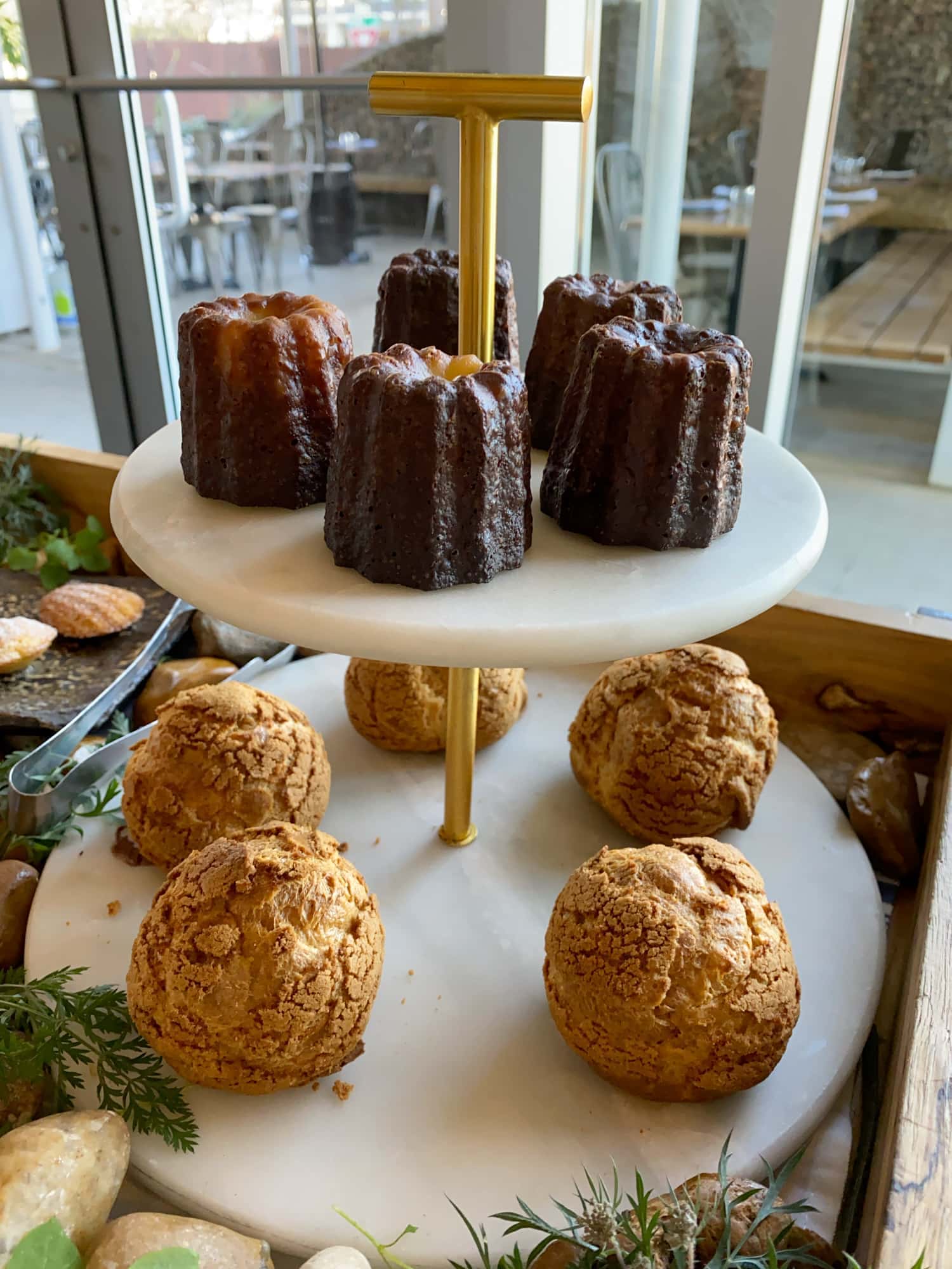 Dim sum cart with fresh pastries at Emmer & Rye