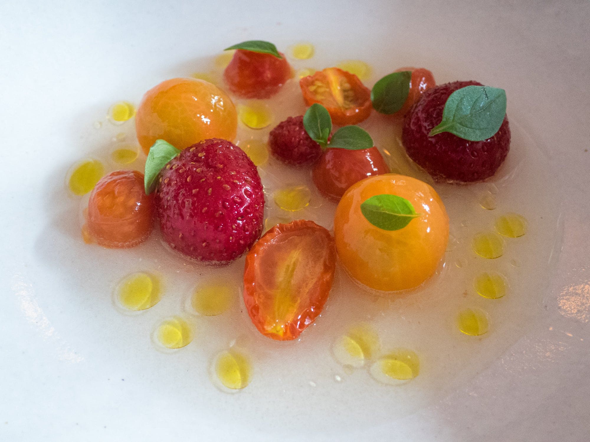 Tomatoes and strawberries at Eleven Madison Park