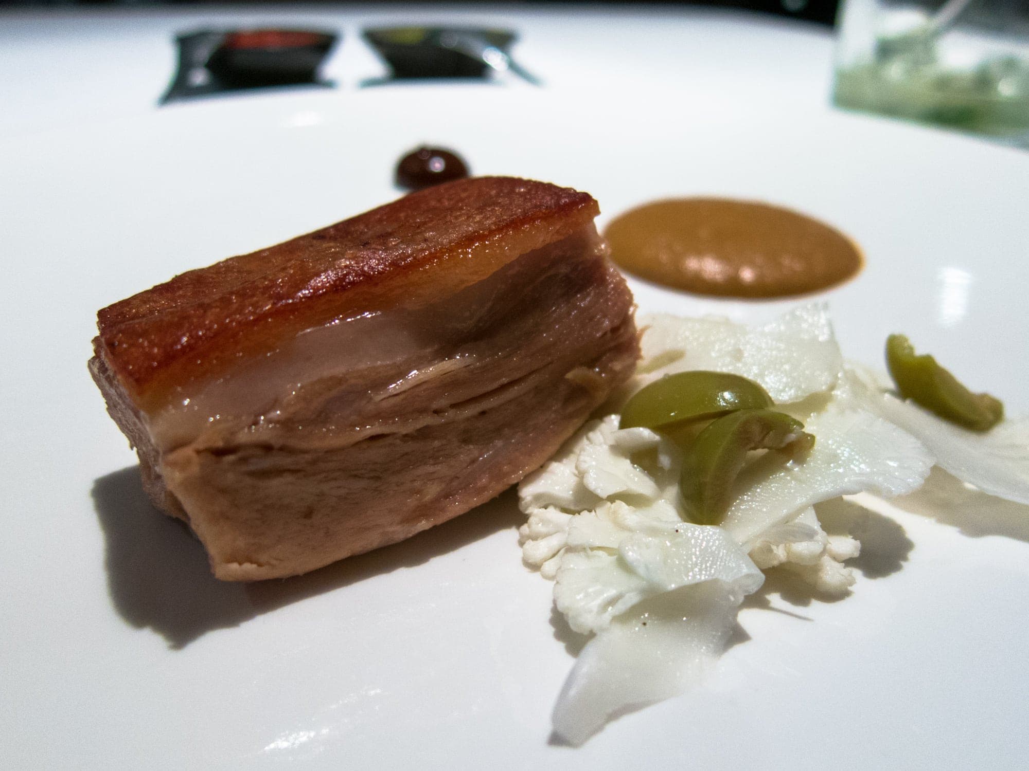 Pork, cauliflower, tamarind, and almond at Pujol, one of Latin America's best restaurants