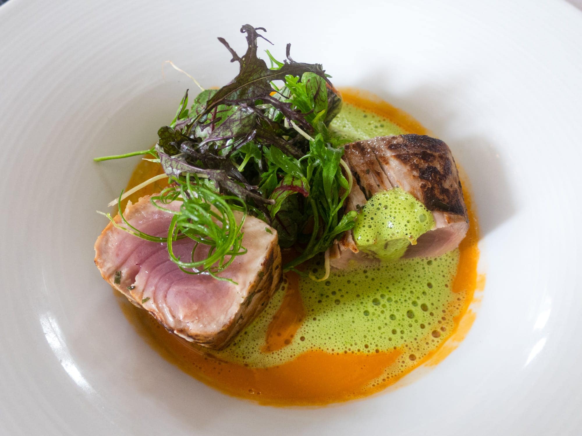 Grilled yellow fin tuna