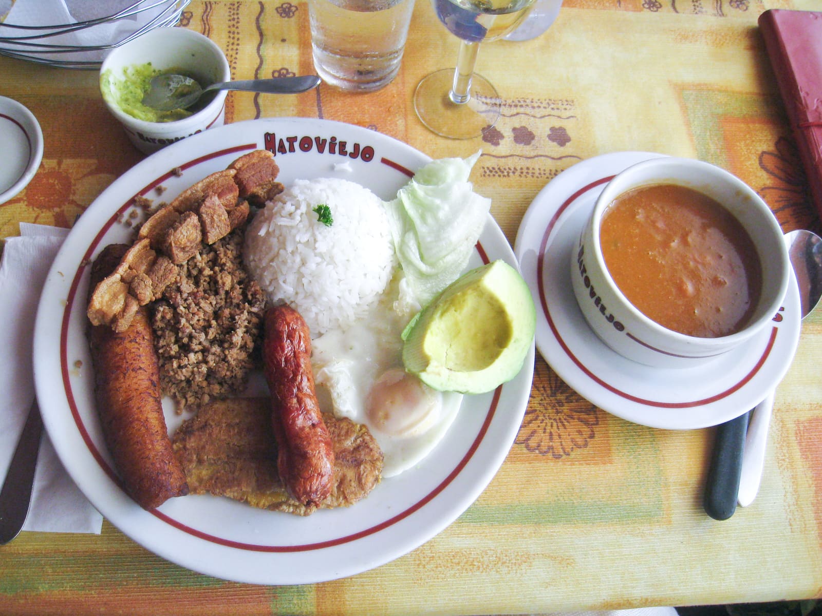 Bandeja Paisa at Hatoviejo in downtown Medellin, Colombia