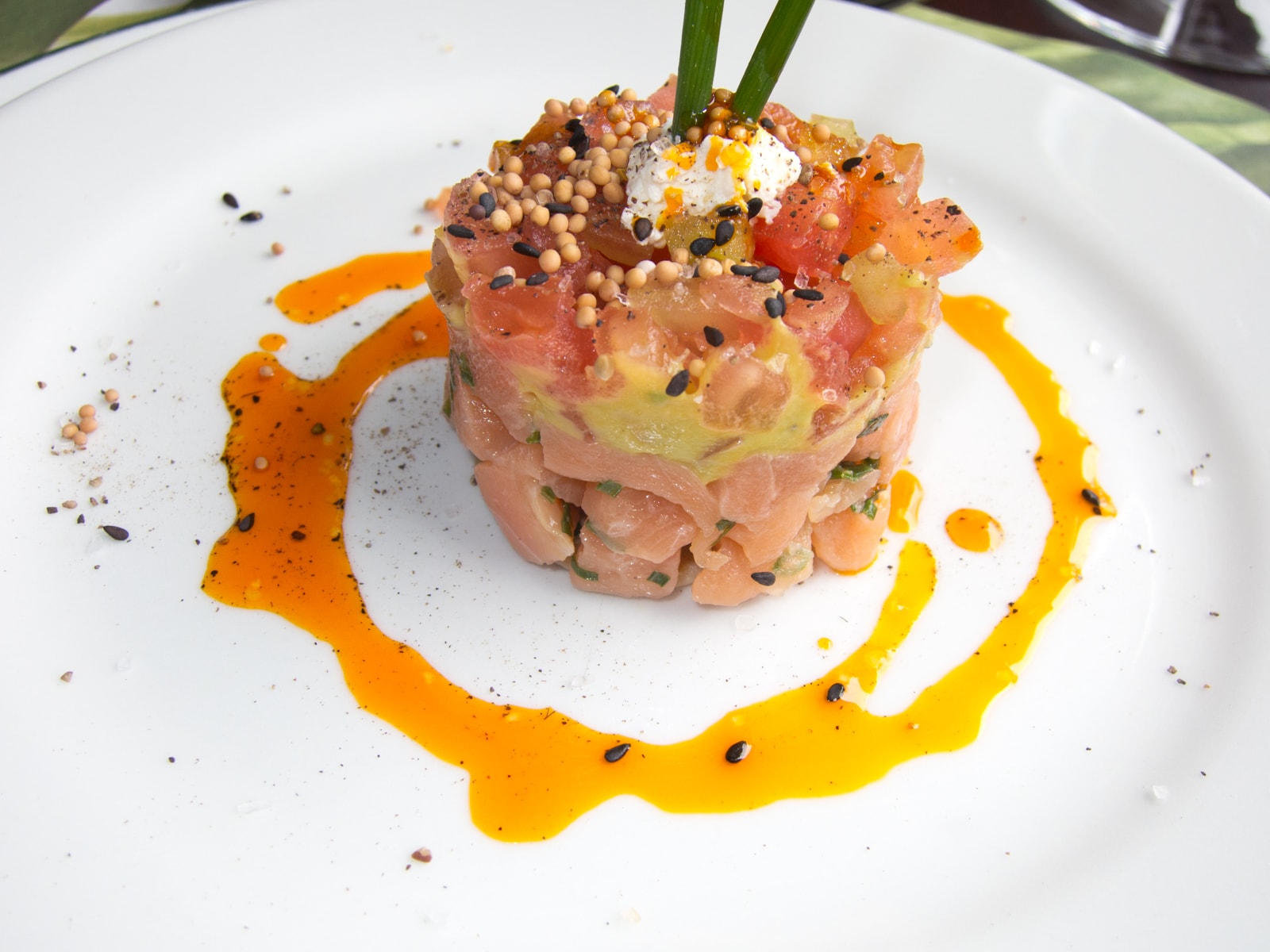 Salmon tartare at Il Situ in Medellin, Colombia