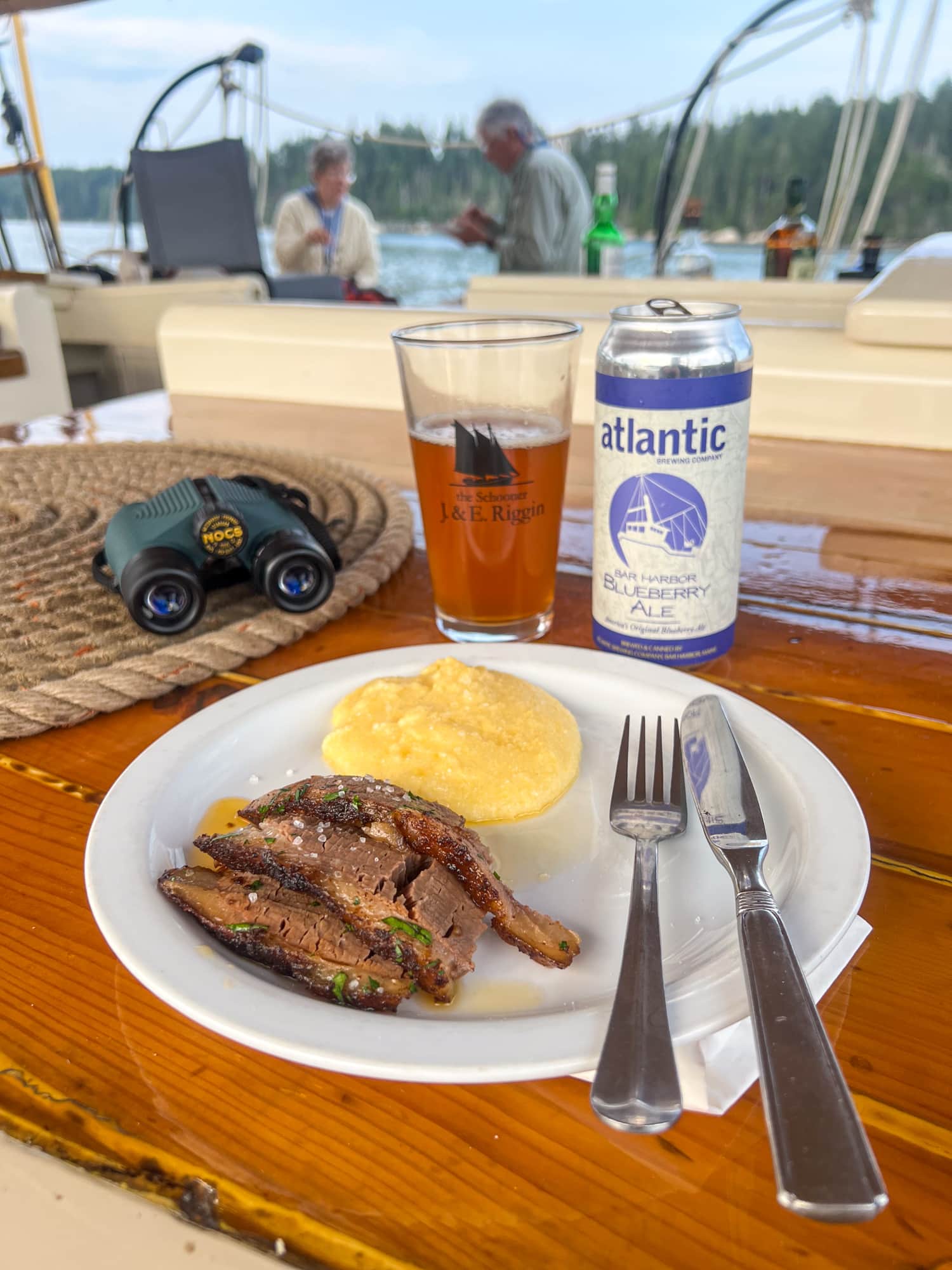 Brisket and polenta on the main deck of J & E Riggin