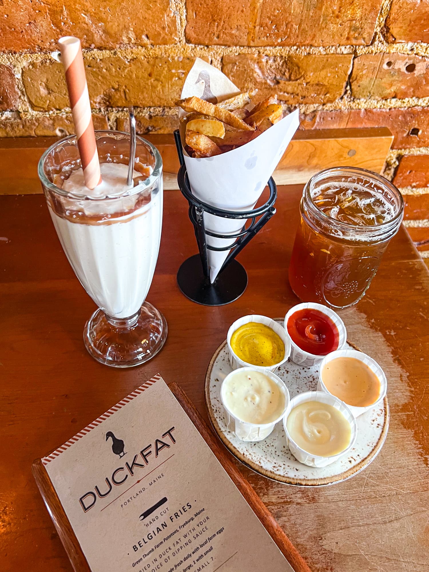 Duckfat fries and milkshake