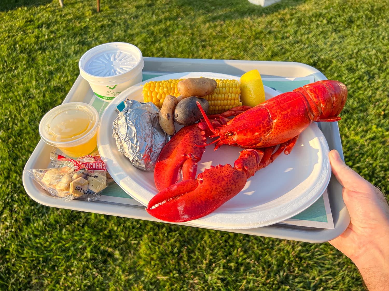 Maine lobster bake dinner on Peaks Island in Portland