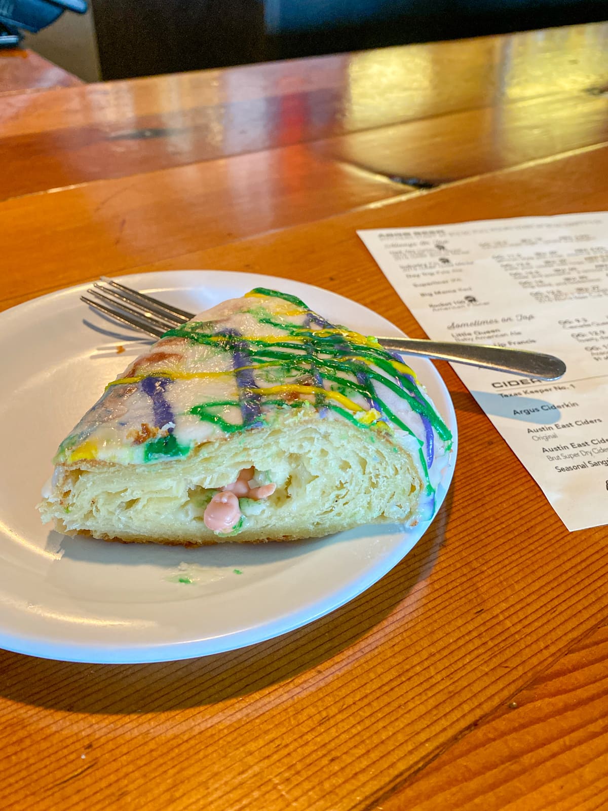 Mardi Gras king cake at ABGB