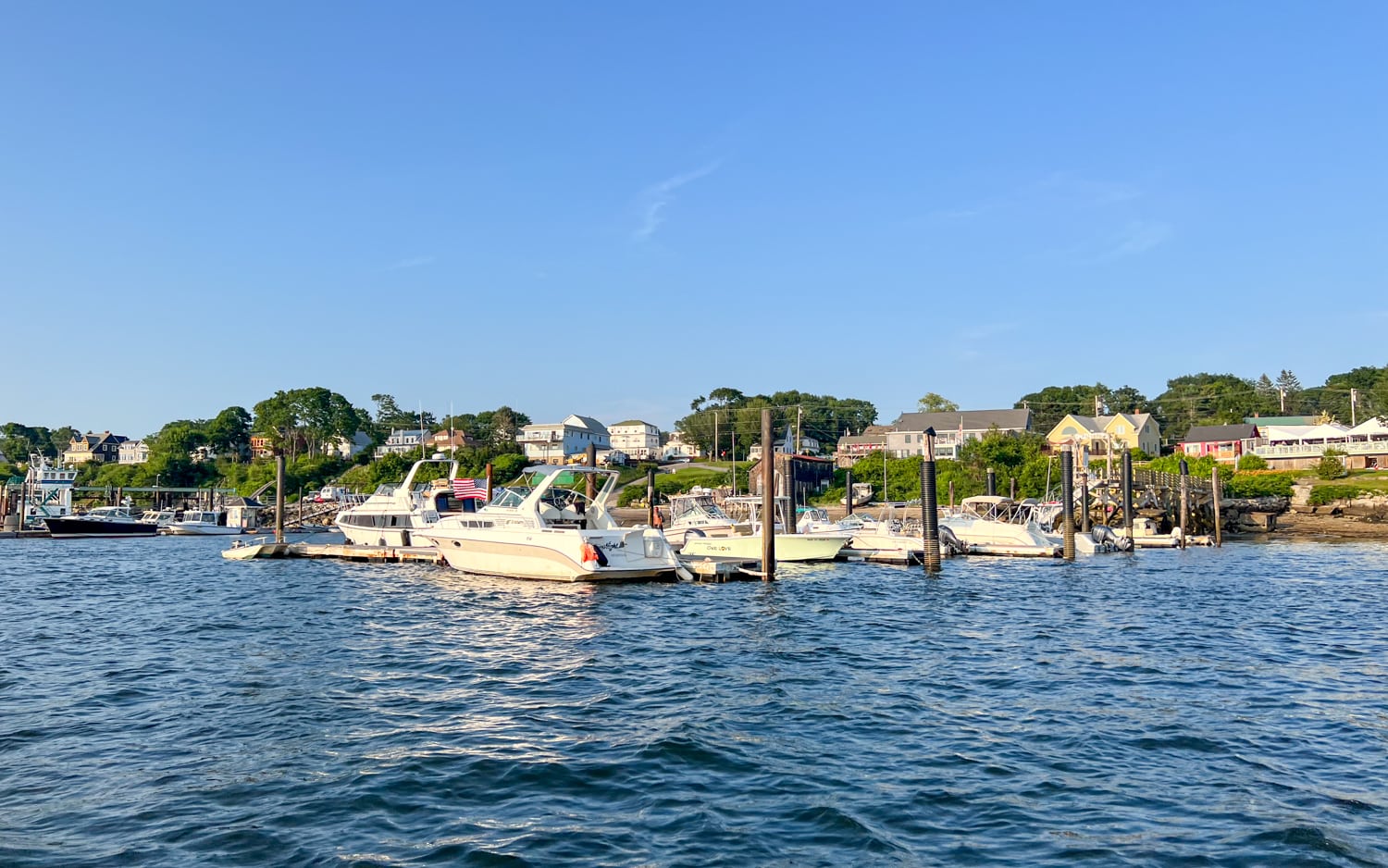 Arriving on Peaks Island for a Maine lobster bake