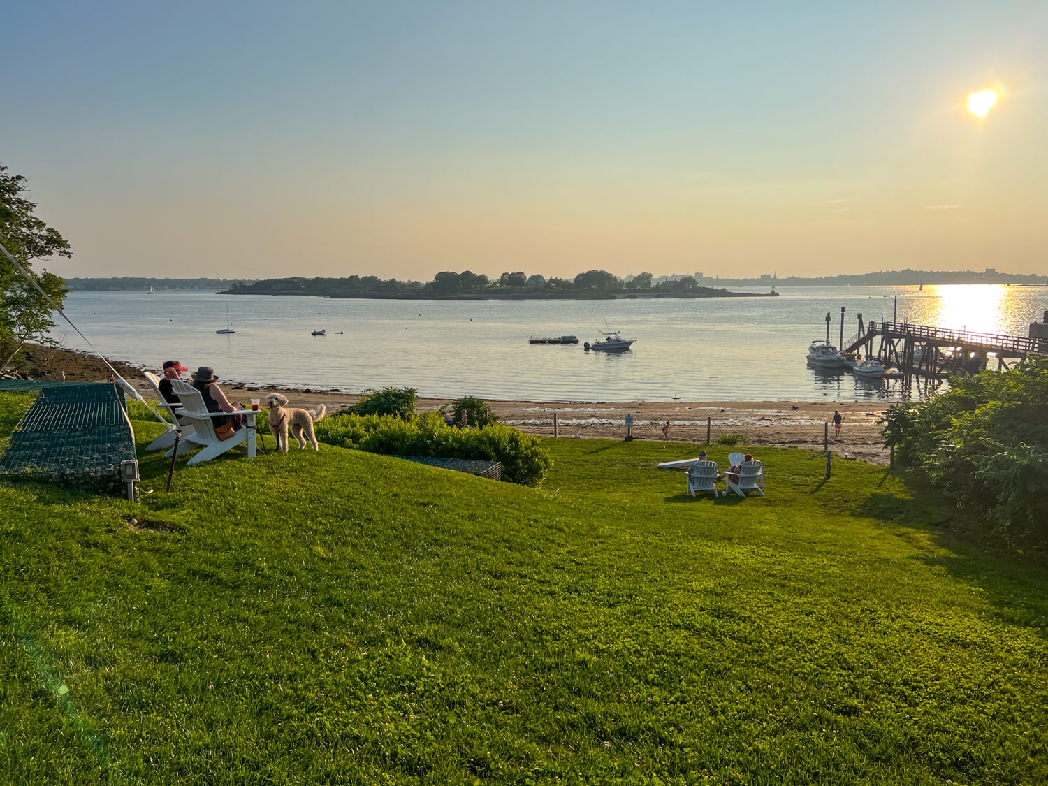 Sunset as seen from Island Lobster Company on Peaks Island