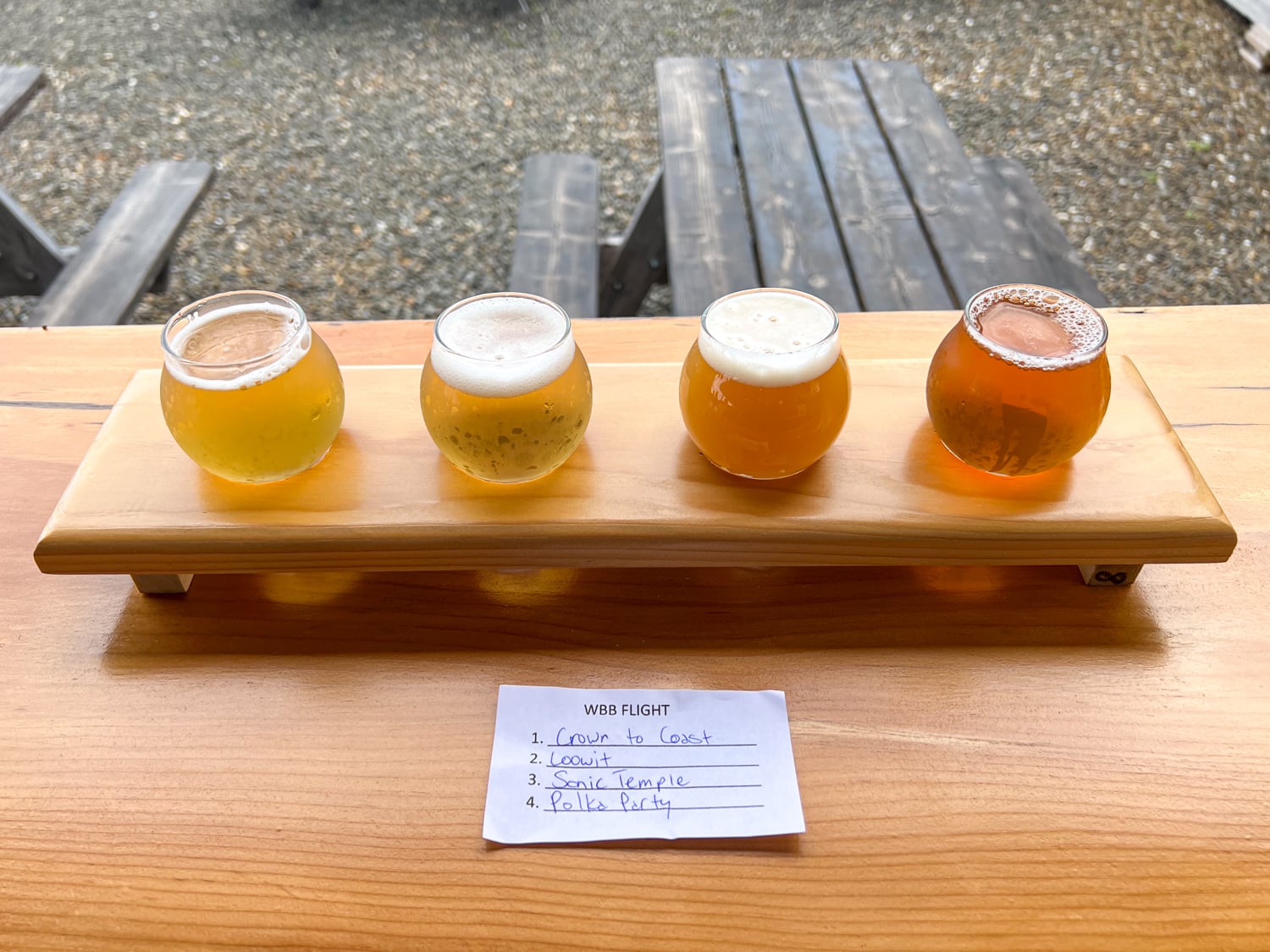 Waterman's Beach Brewery flight