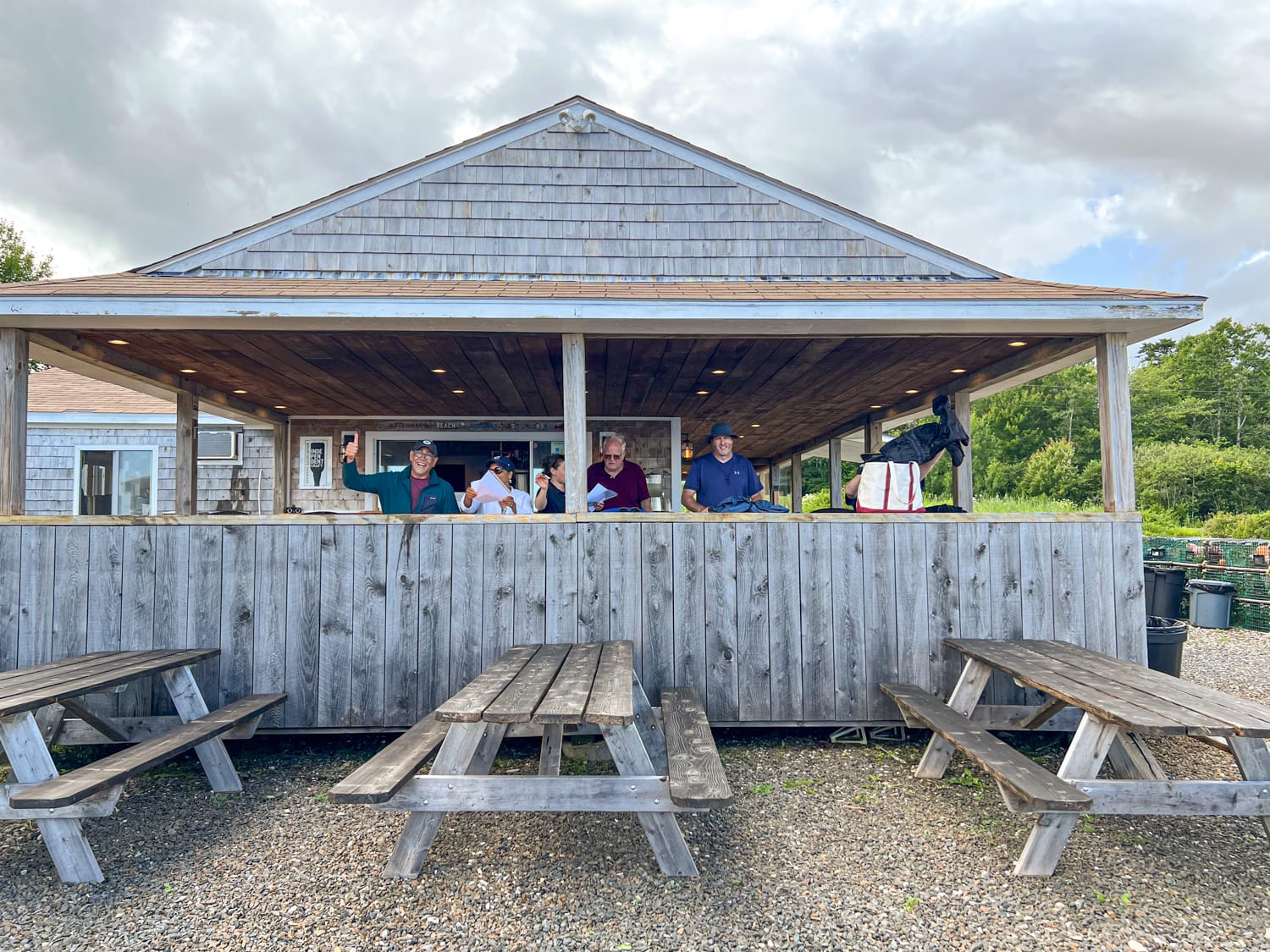 Cruise guests at Waterman's Beach Brewery