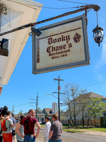 Outside Dooky Chase's Restaurant