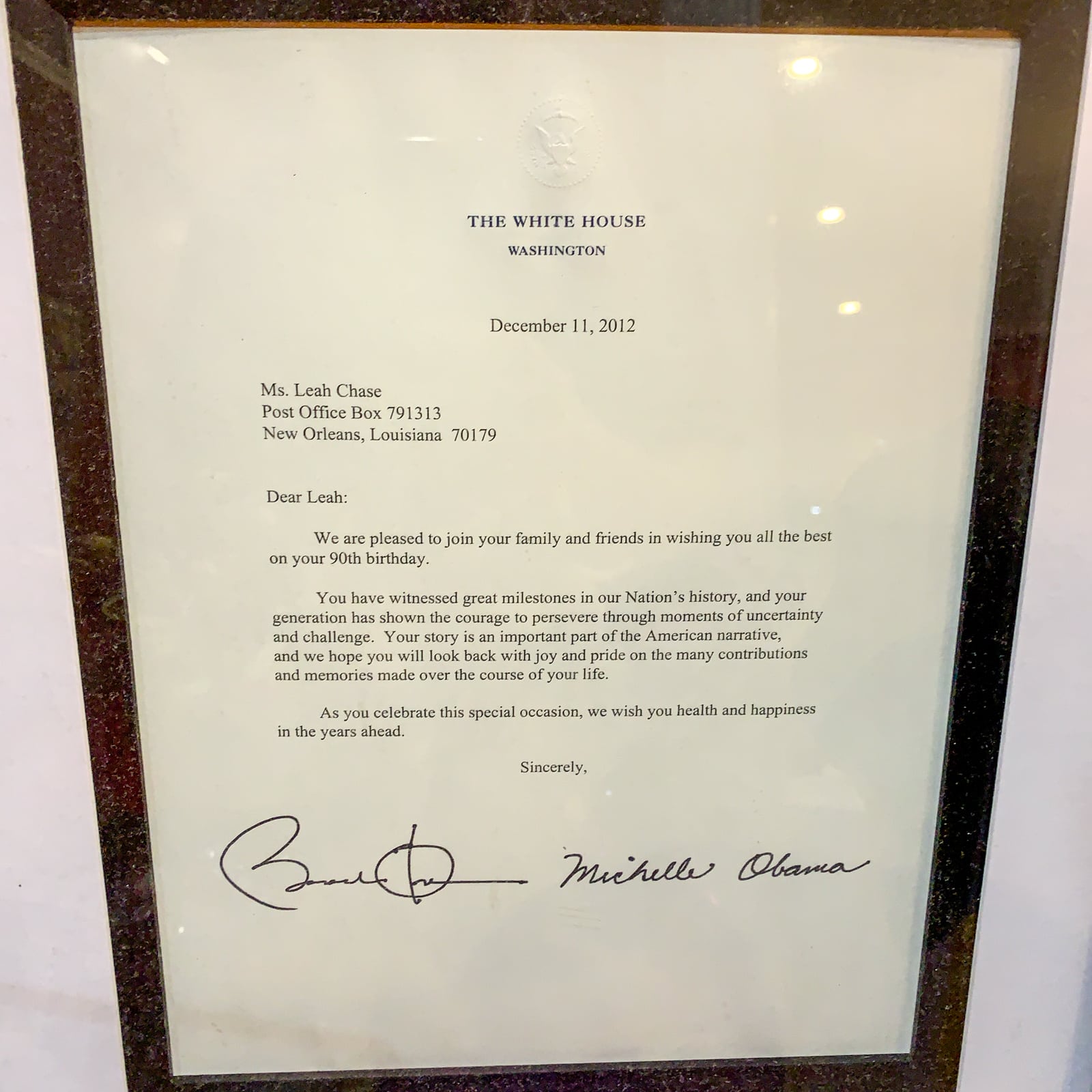 Letter from President Obama and the First Lady