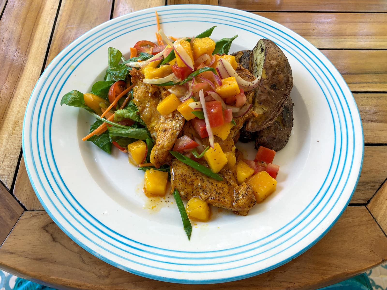 Pork with mango salsa