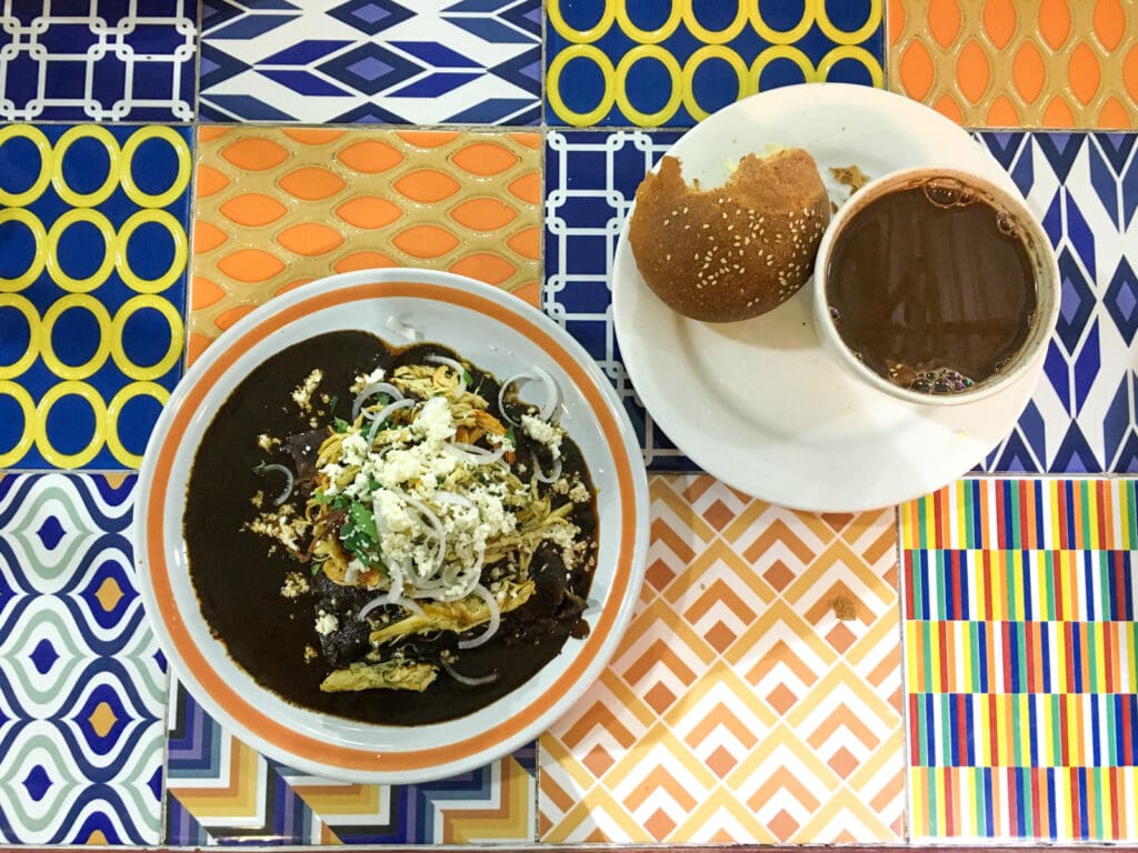 Mole and hot chocolate