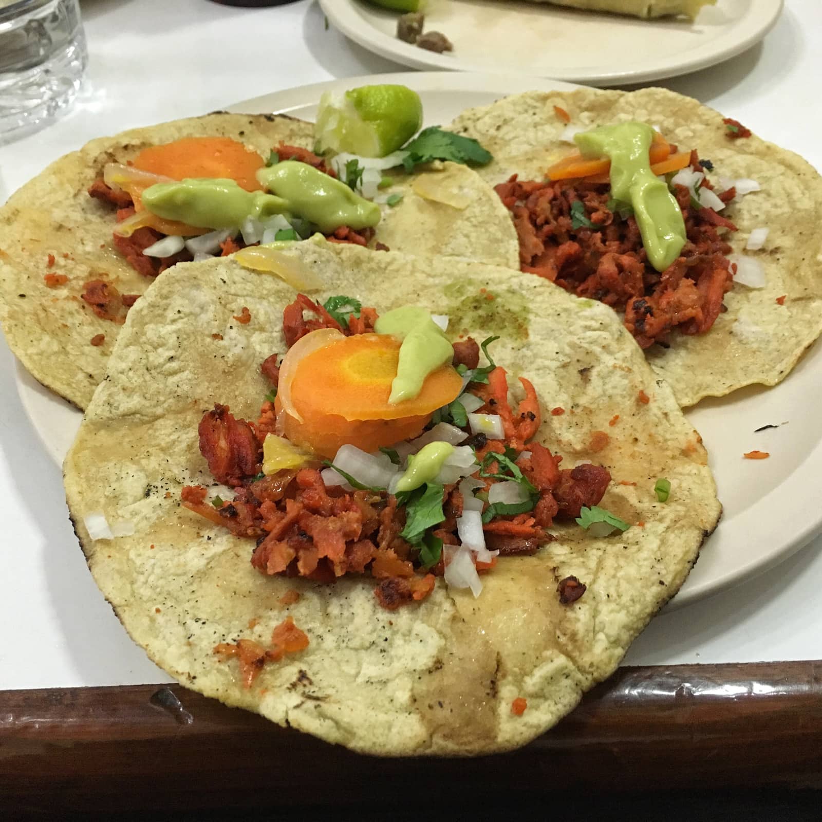 Tacos al pastor, a typical Oaxaca dinner option.