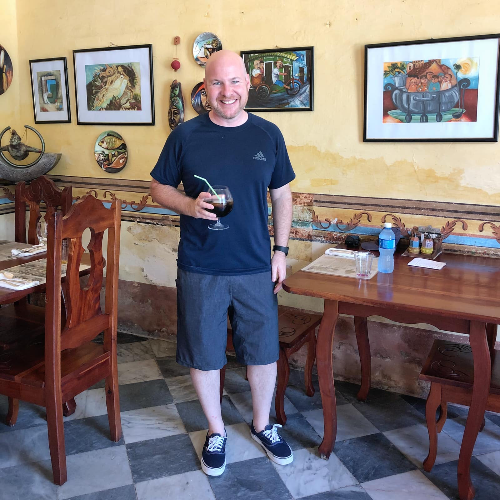 Dave eating alone in Trinidad, Cuba