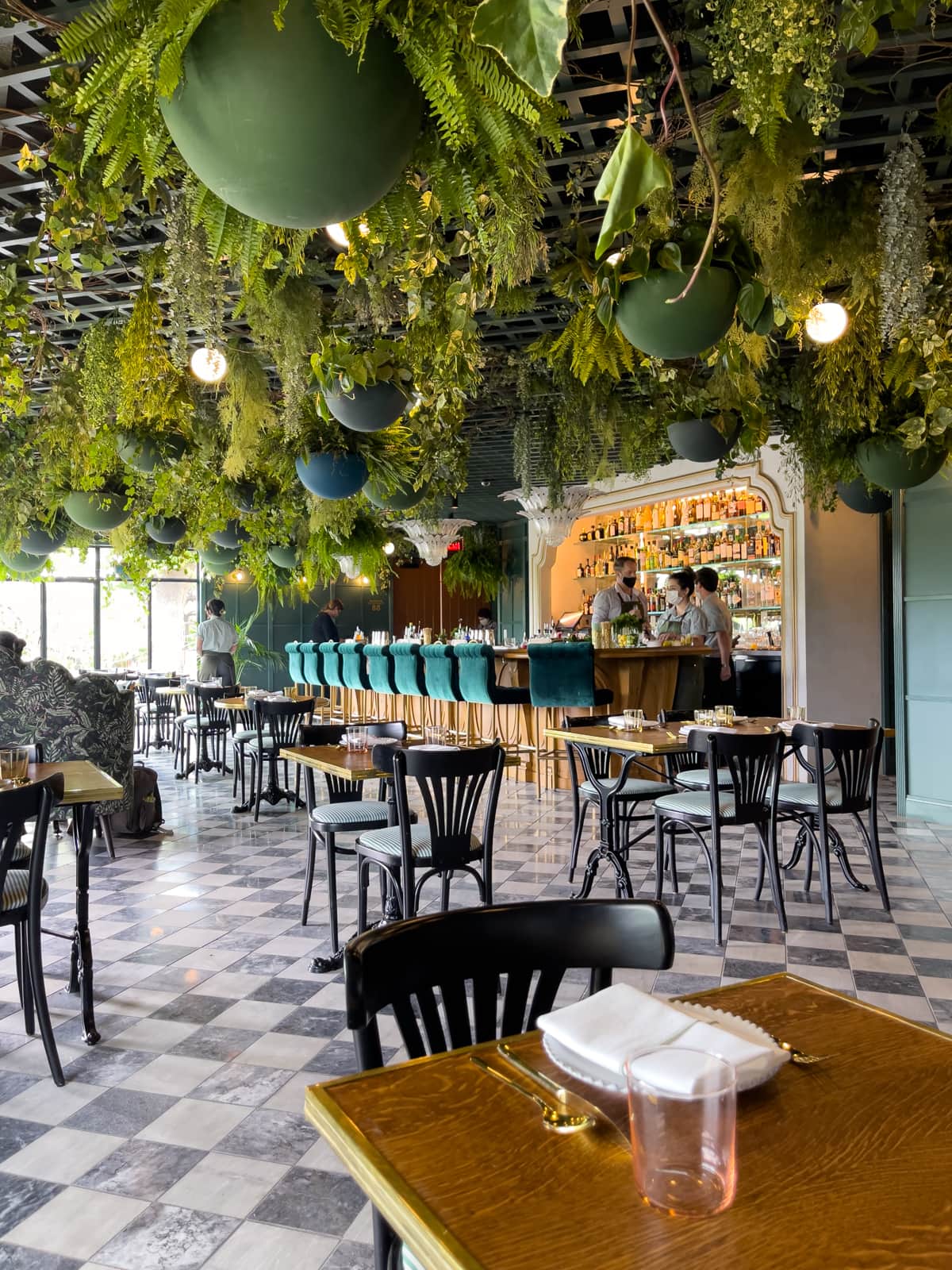 The green interior at Lutie's, one of Austin's best new restaurants in 2021