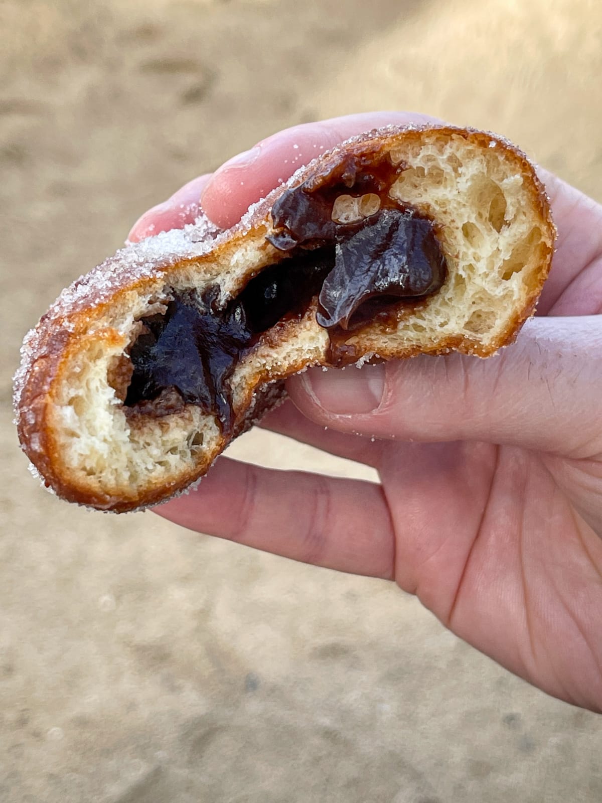 Chocolate malasada from Leonard's Bakery