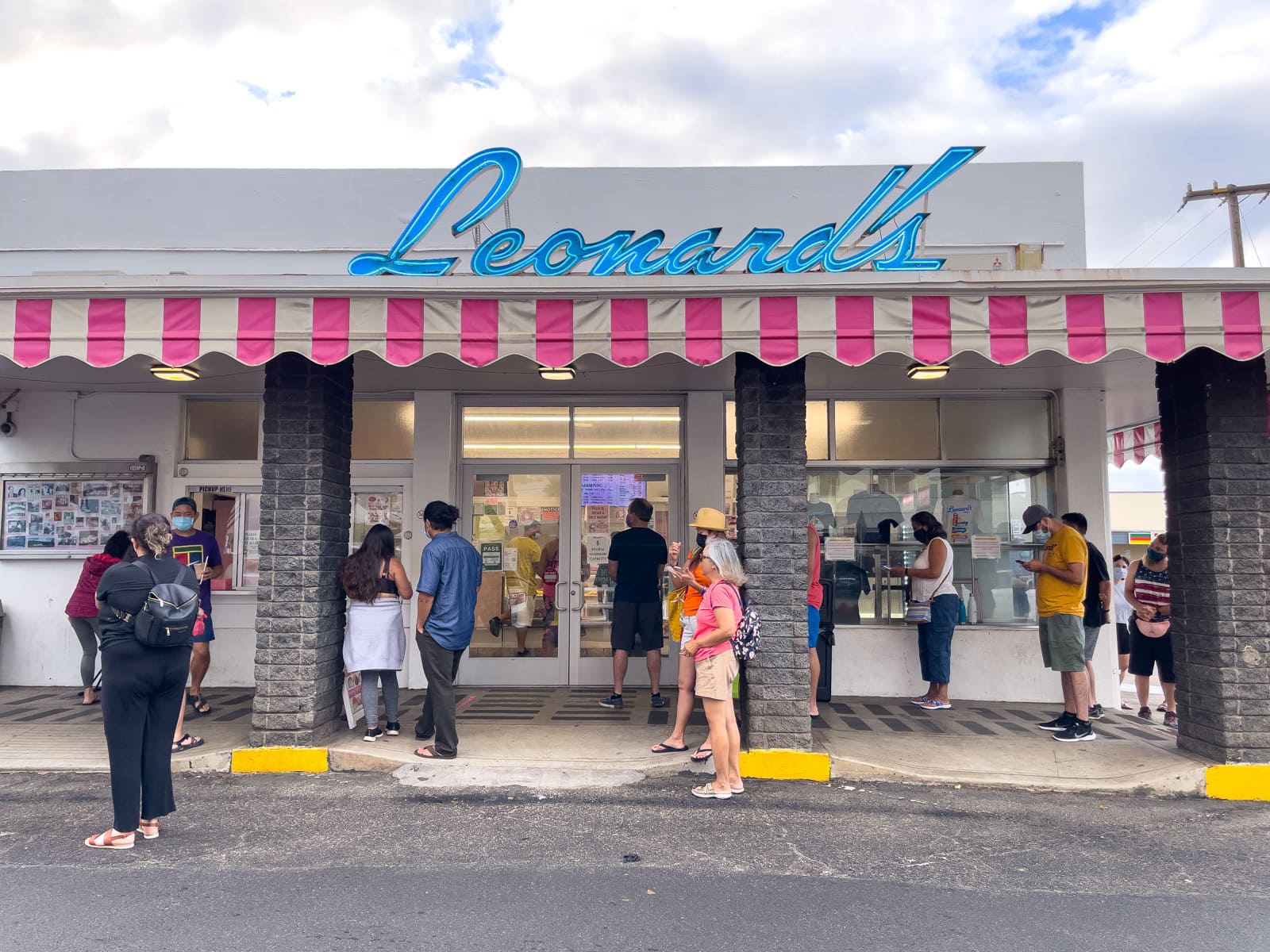 Early morning scene outside Leonard's in Honolulu