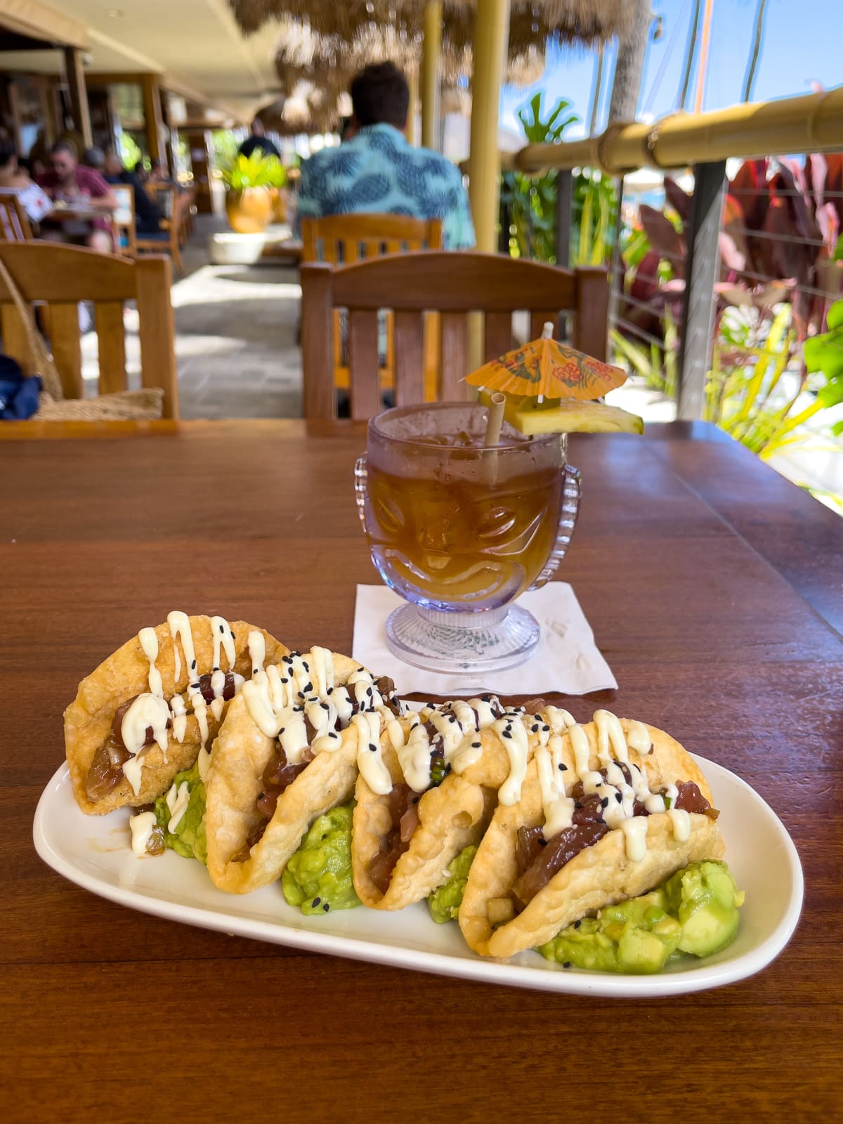 Poke tacos and a vintage mai tai