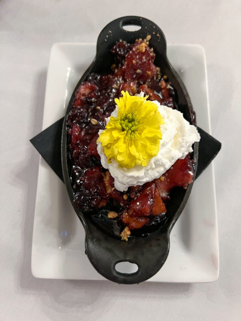 Blackberry cobbler at Jett's Grill in the Hotel Paisano