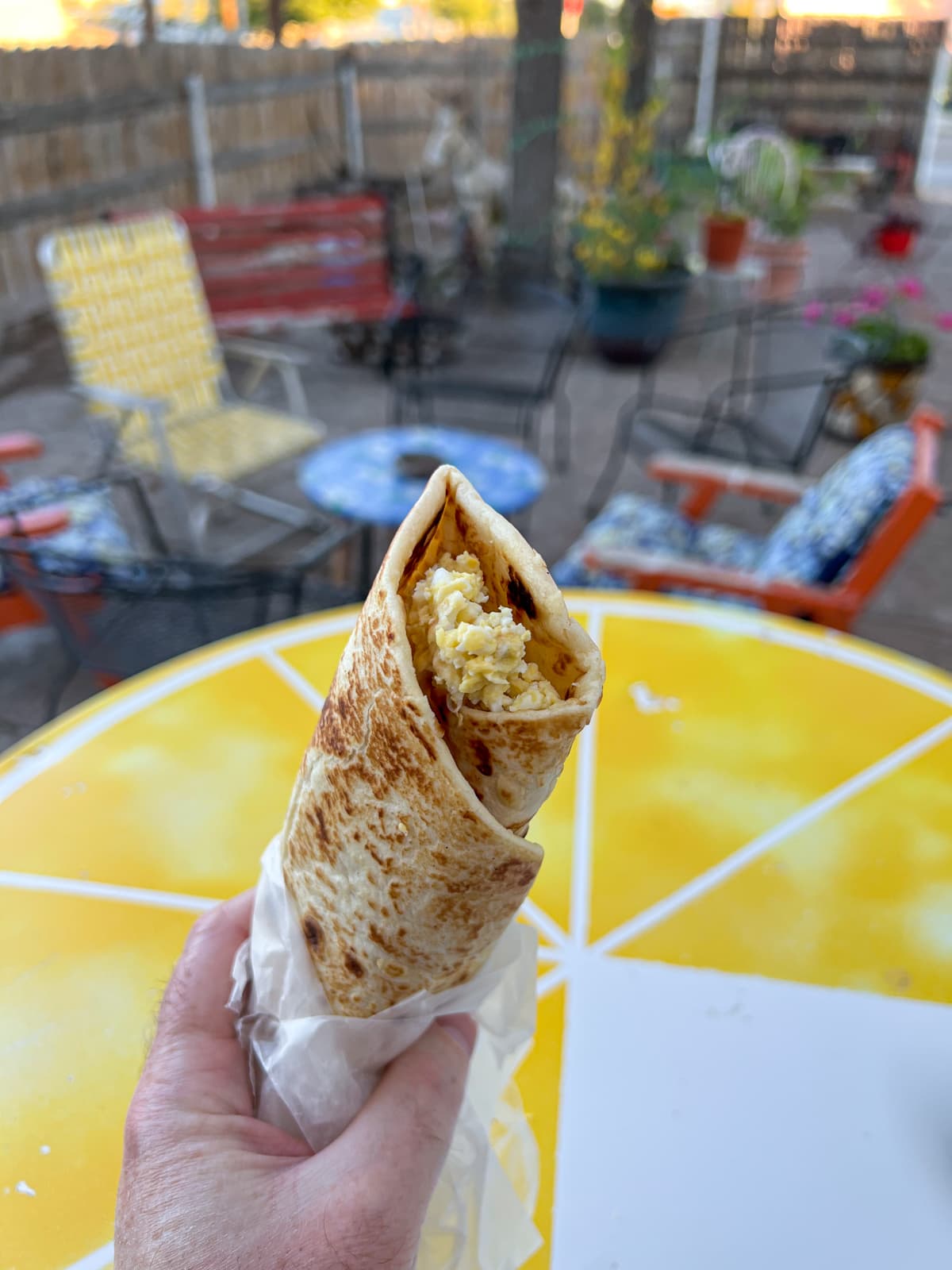 Egg and cheese burrito