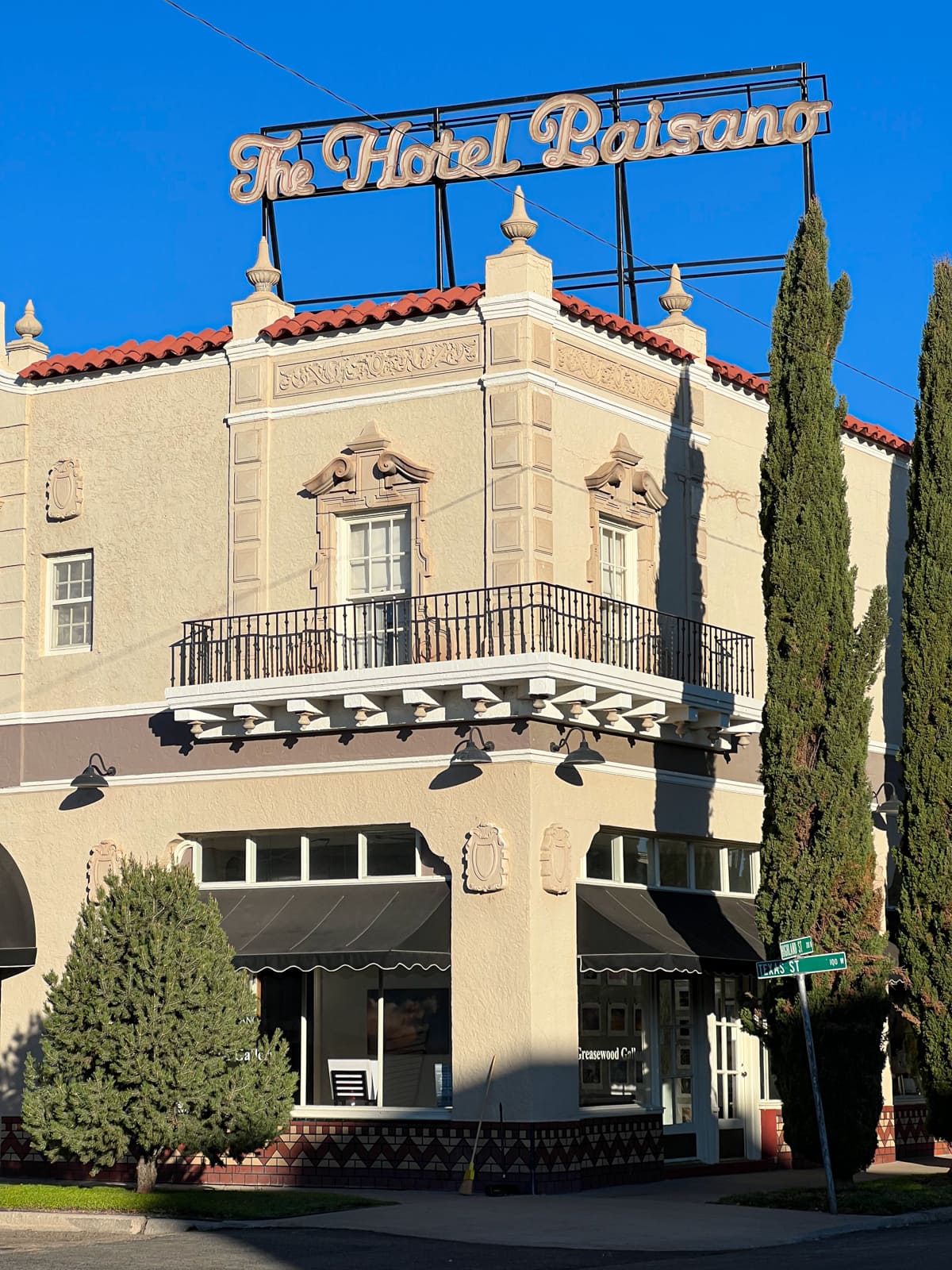 The Hotel Paisano is home to Jett's, one of the best restaurants in Marfa, TX