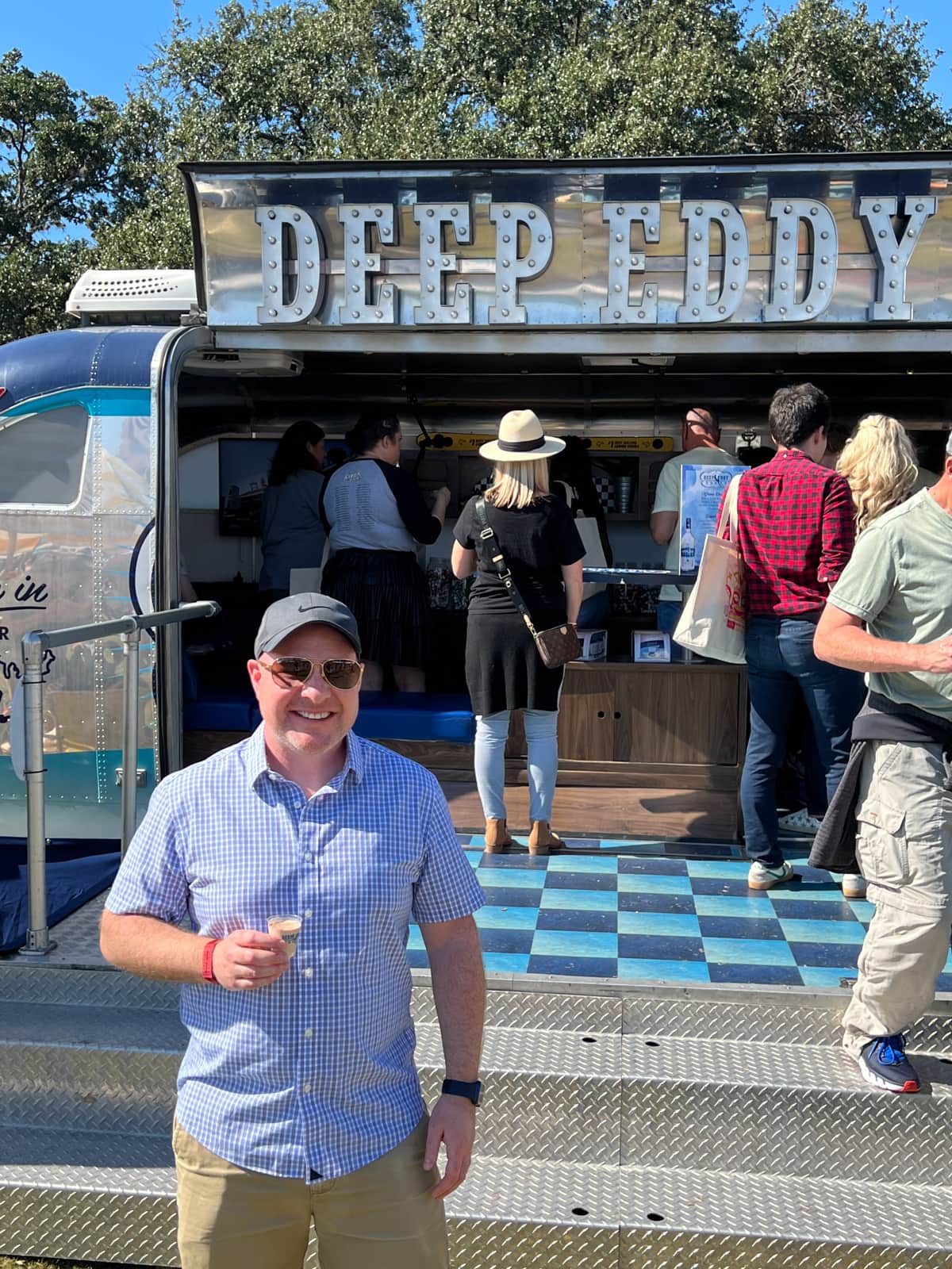 Enjoying a frozen hot chocolate with Deep Eddy vodka at the Austin Food + Wine Festival