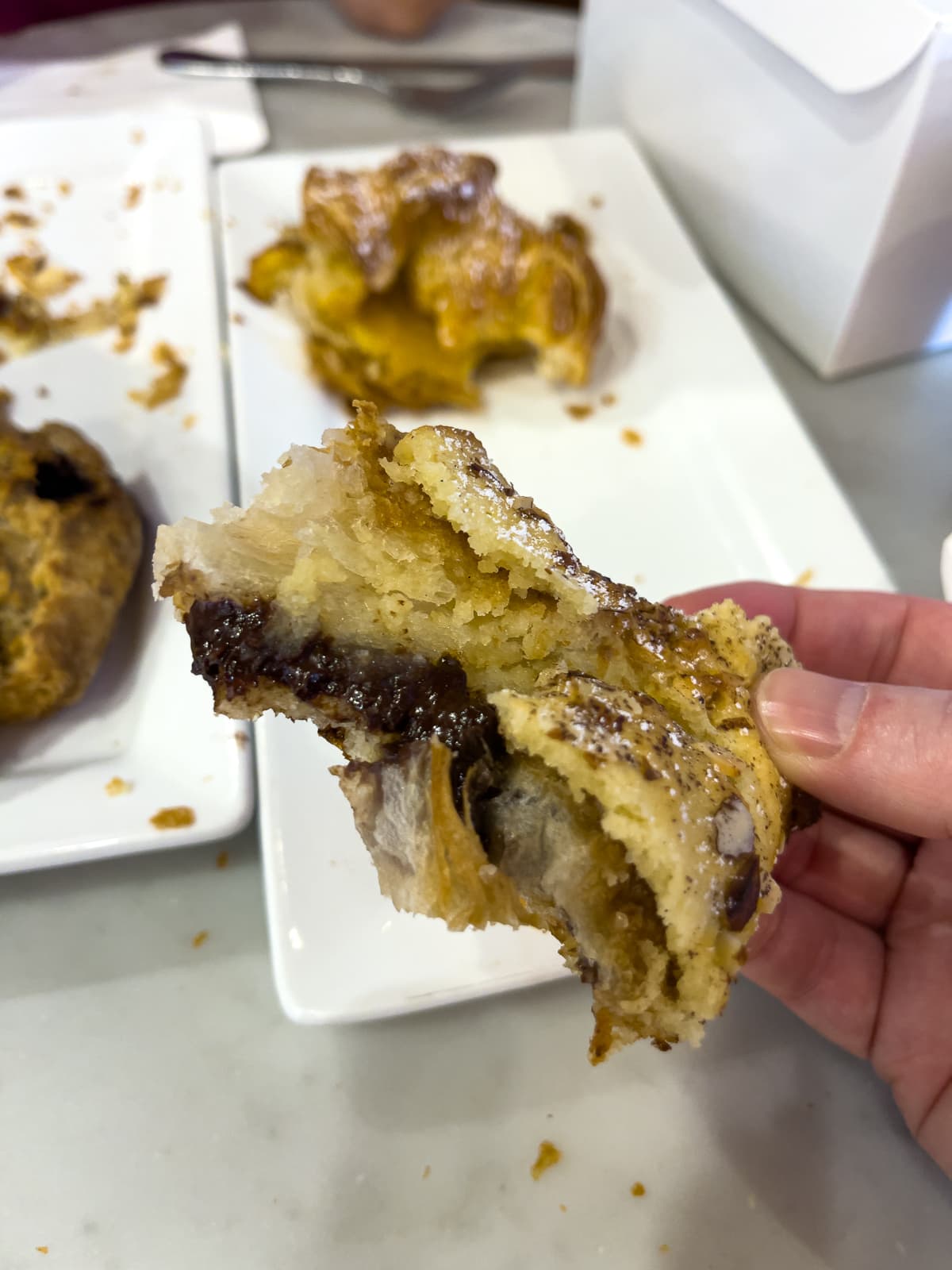 Chocolate almond banana croissant